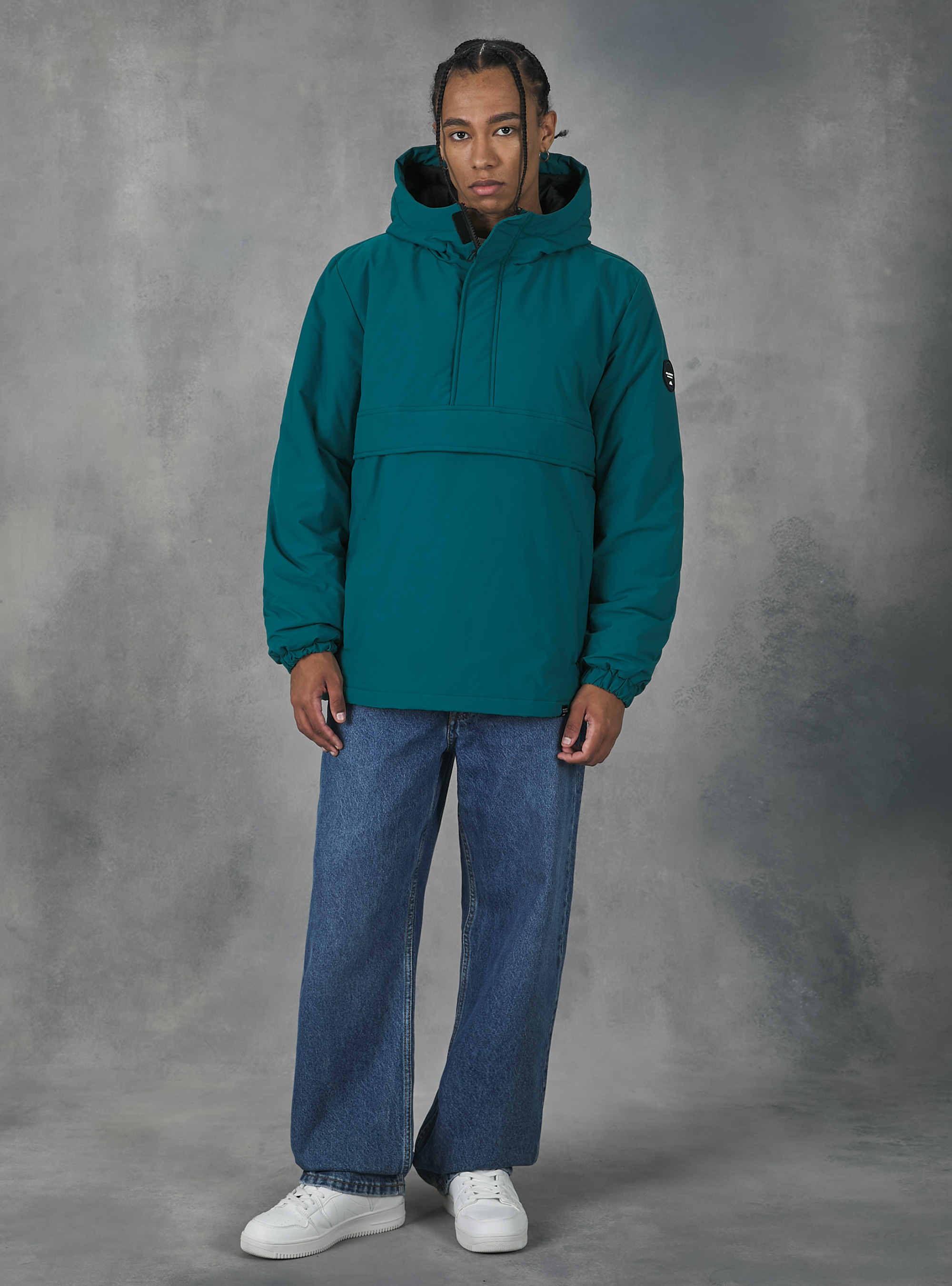 Anorak jacket with recycled padding, OB2 BLUE OIL MED.