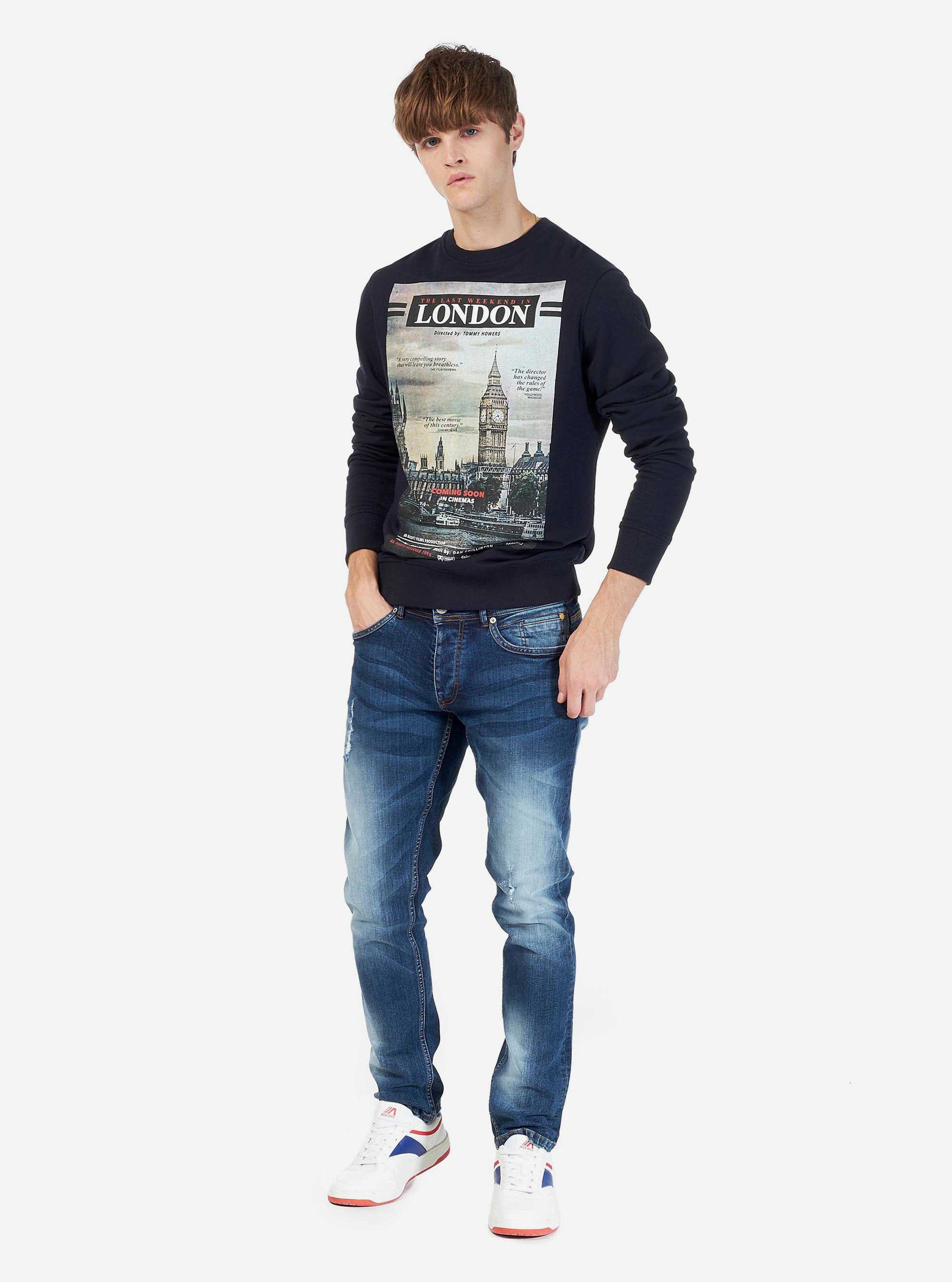 Jeans skinny fit stretch, BLU MARINO