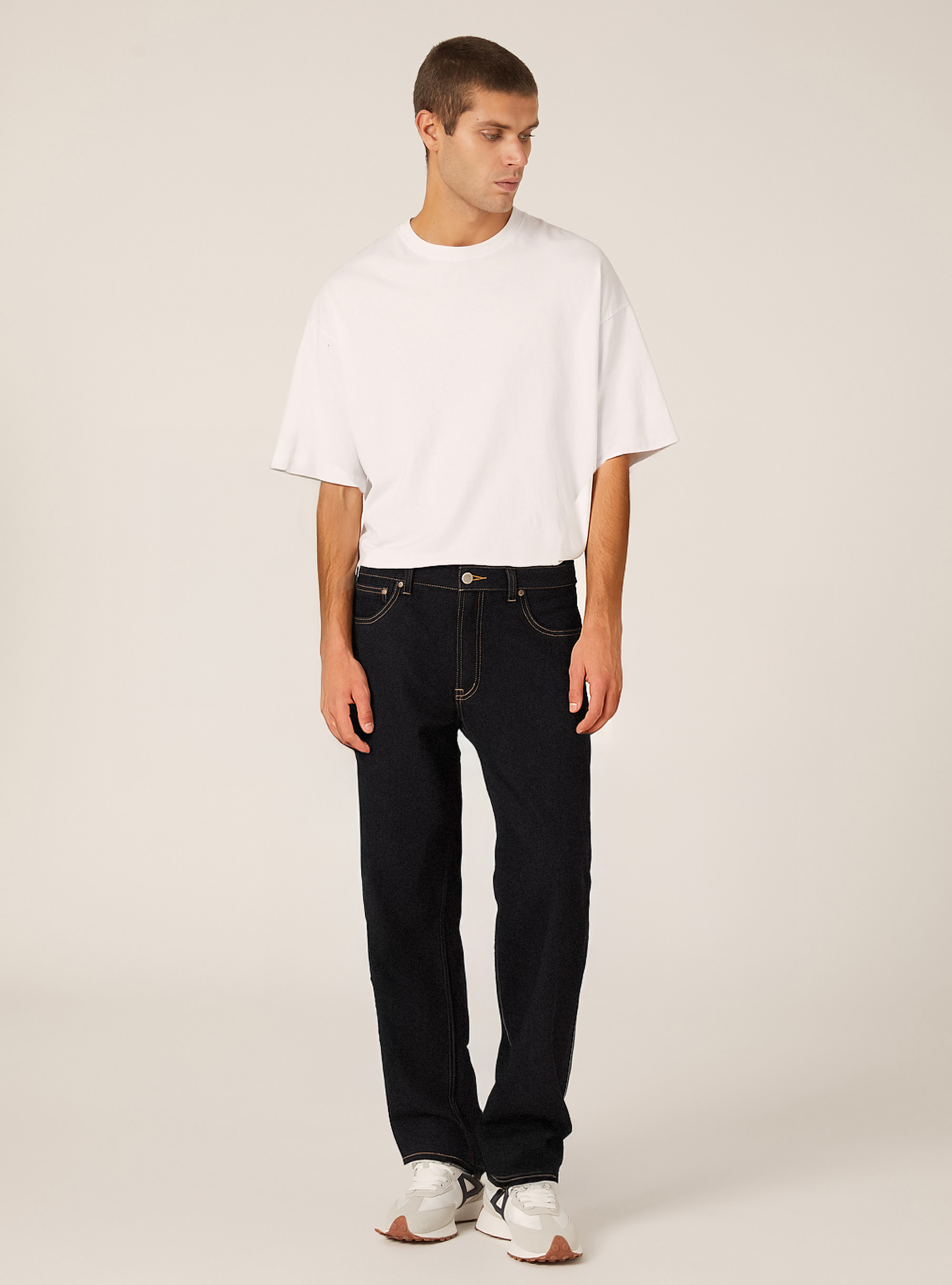 Jeans coupe fuselée, D001 DEEP BLUE