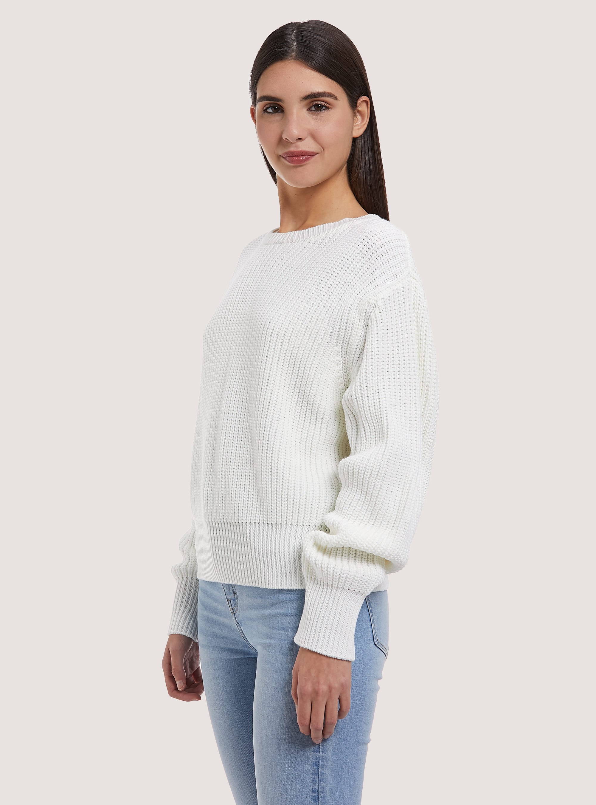 Pullover costa inglese comfort fit, BIANCO