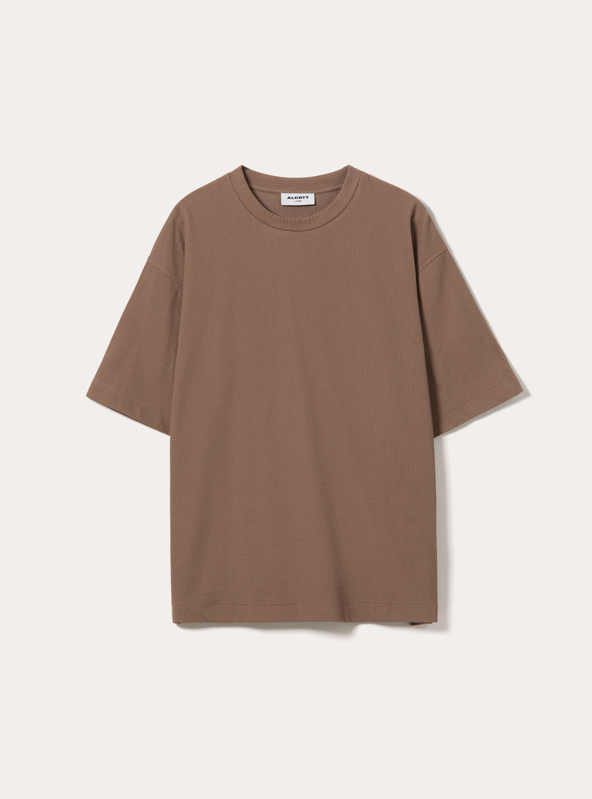 Maglietta boxy fit in Tessuto Strutturato, MARRONE CHIARO