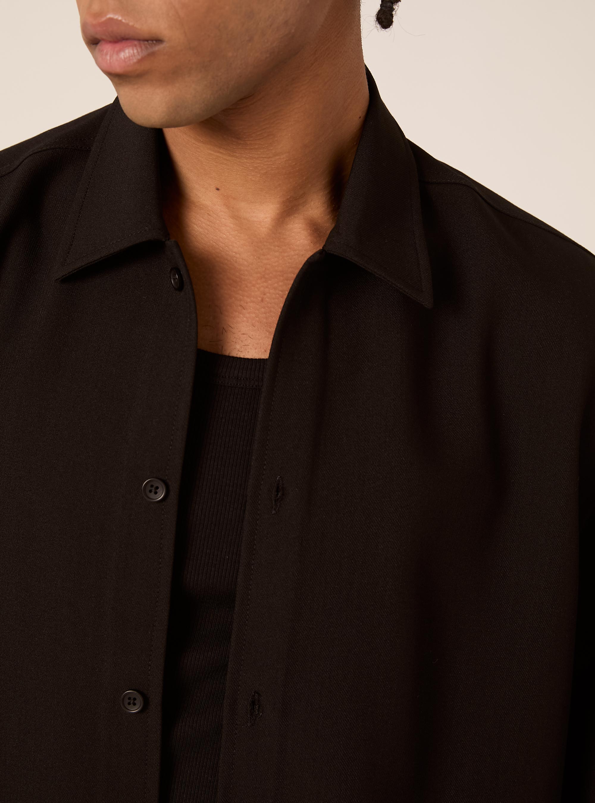 Chemise coupe boxy en twill, BK1 BLACK