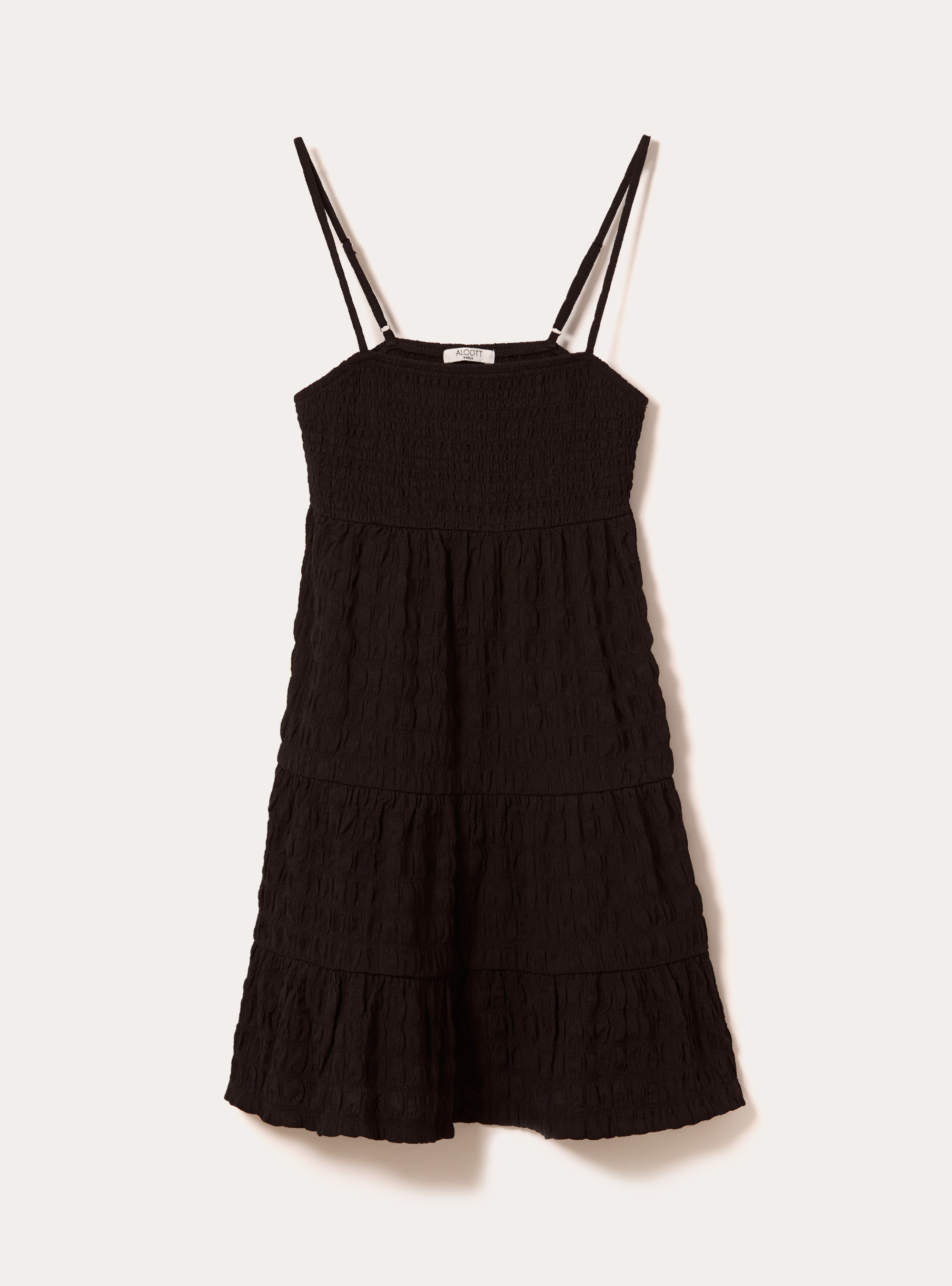 Crepe dress with adjustable straps, BK1 BLACK