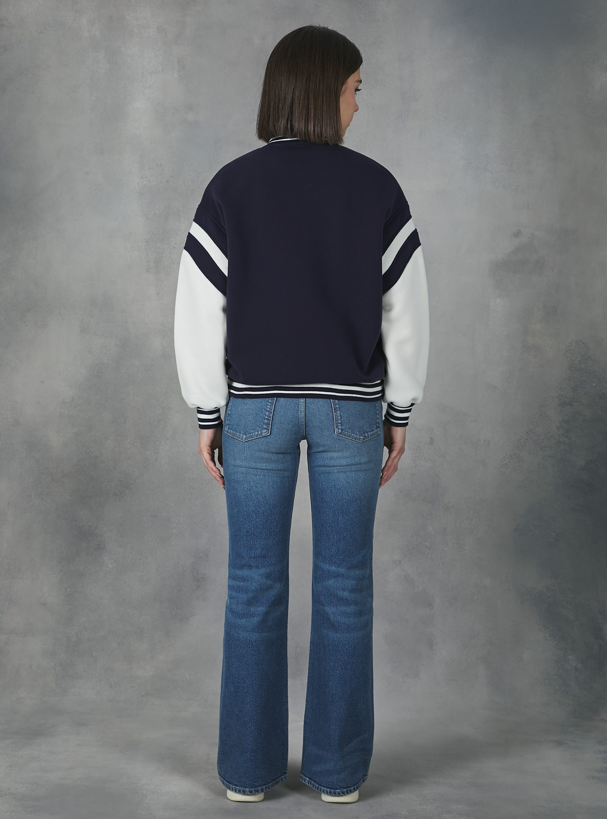 College Bomber Jacket with print, NA2 NAVY MEDIUM