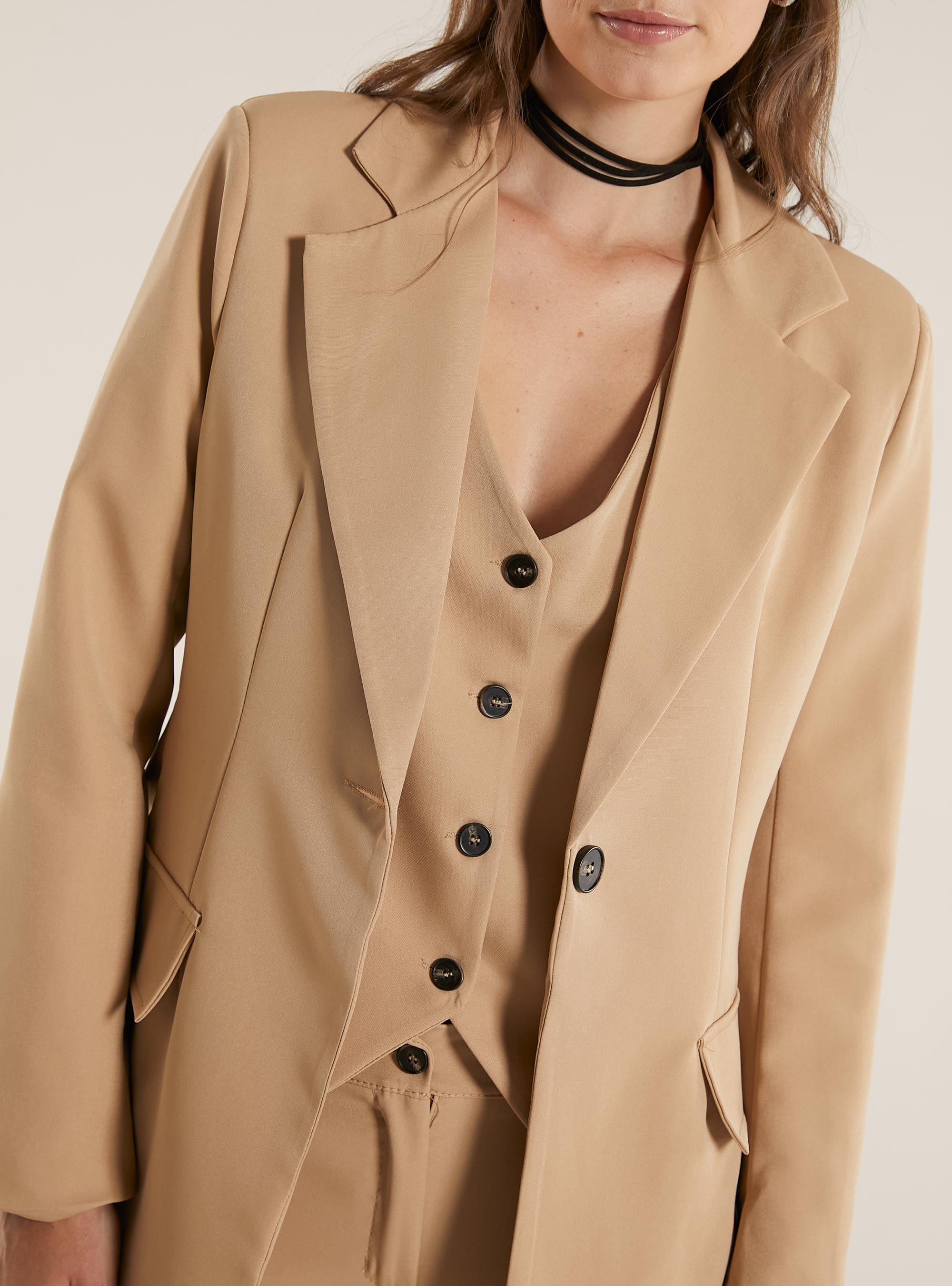 Blazer de botonadura simple, TB2 TOBACCO MEDIUM