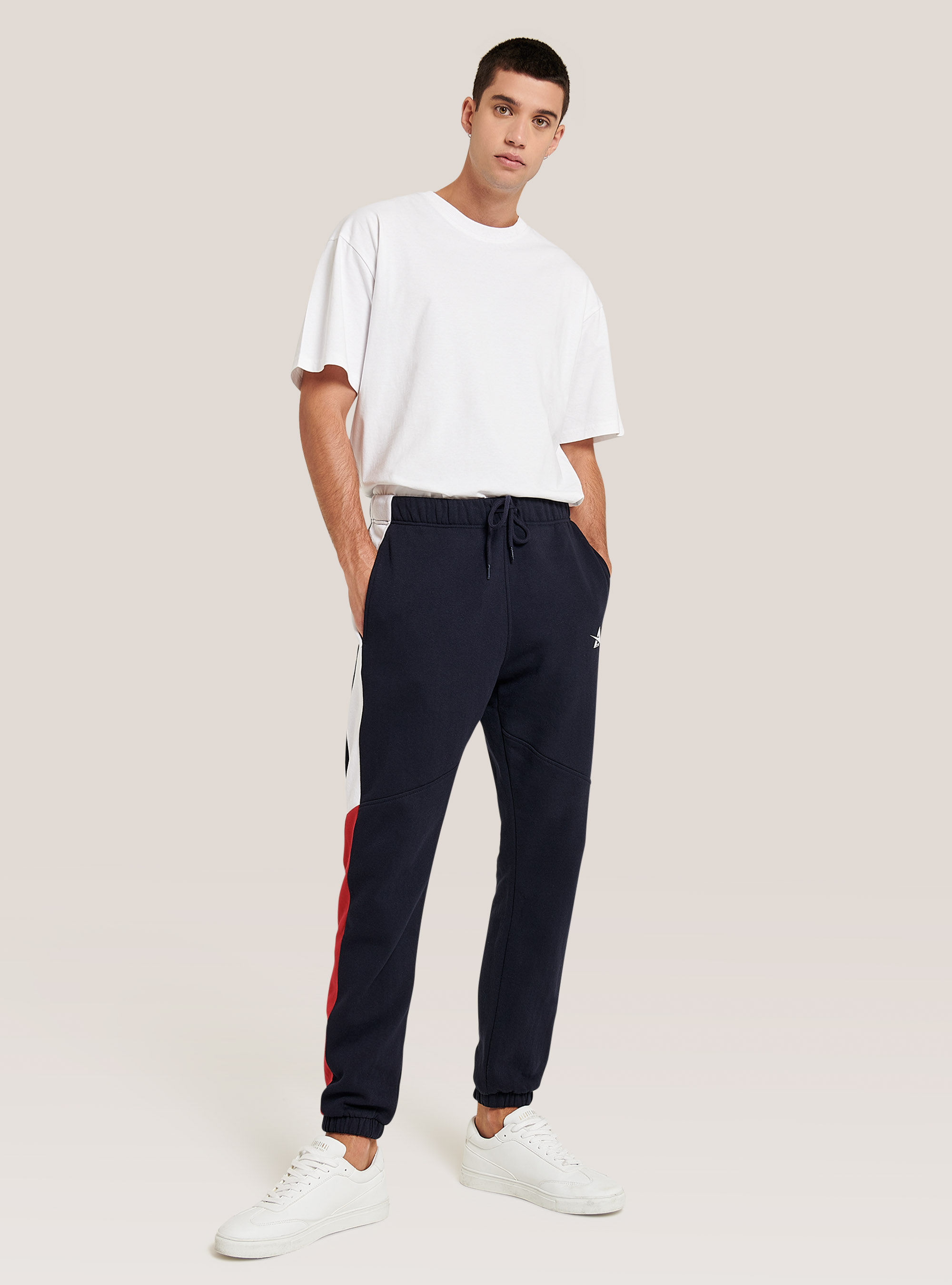 Plush trousers with print, BLUE NAVY