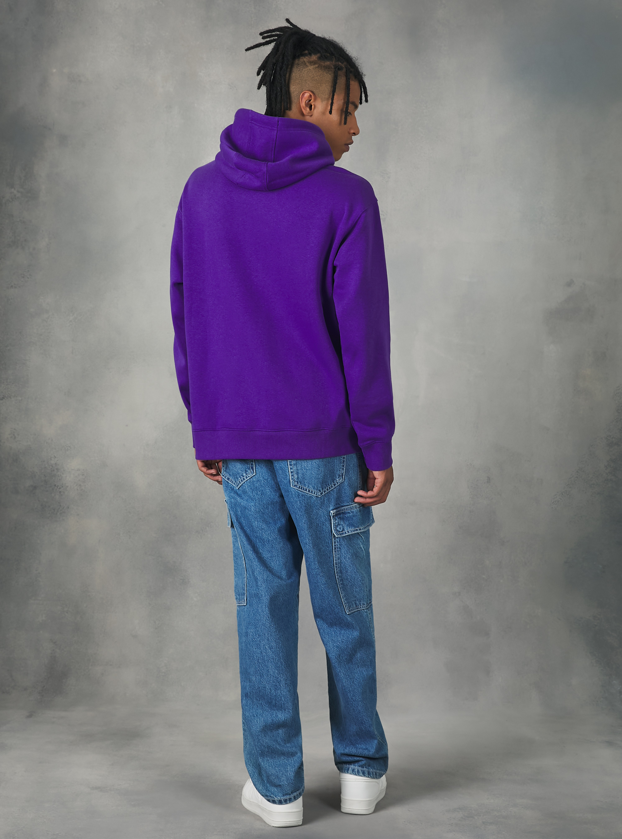 Sweatshirt with hood and pouch pocket, VI2 VIOLET MEDIUM