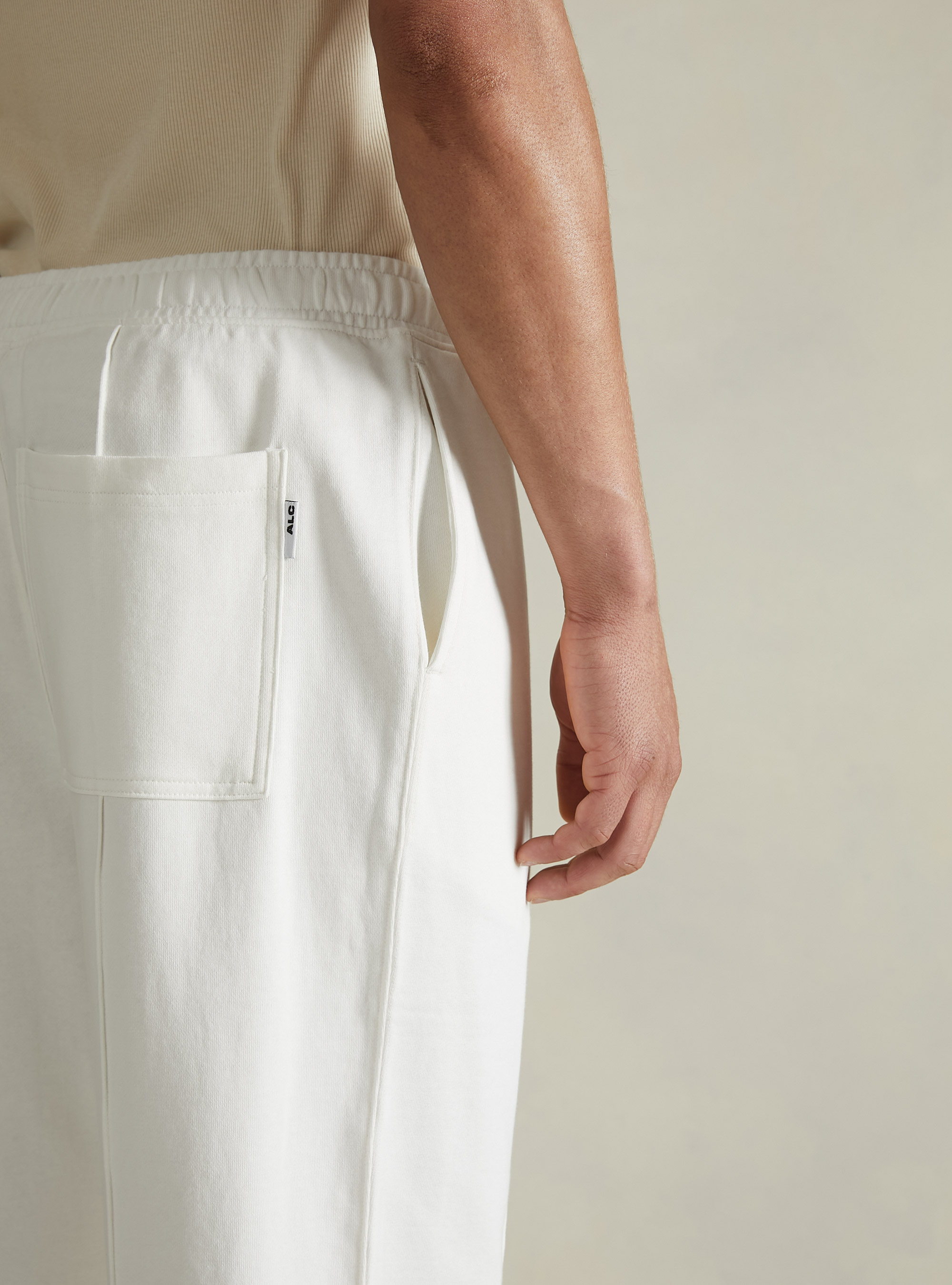 Plush jogger trousers, WH1 OFF WHITE