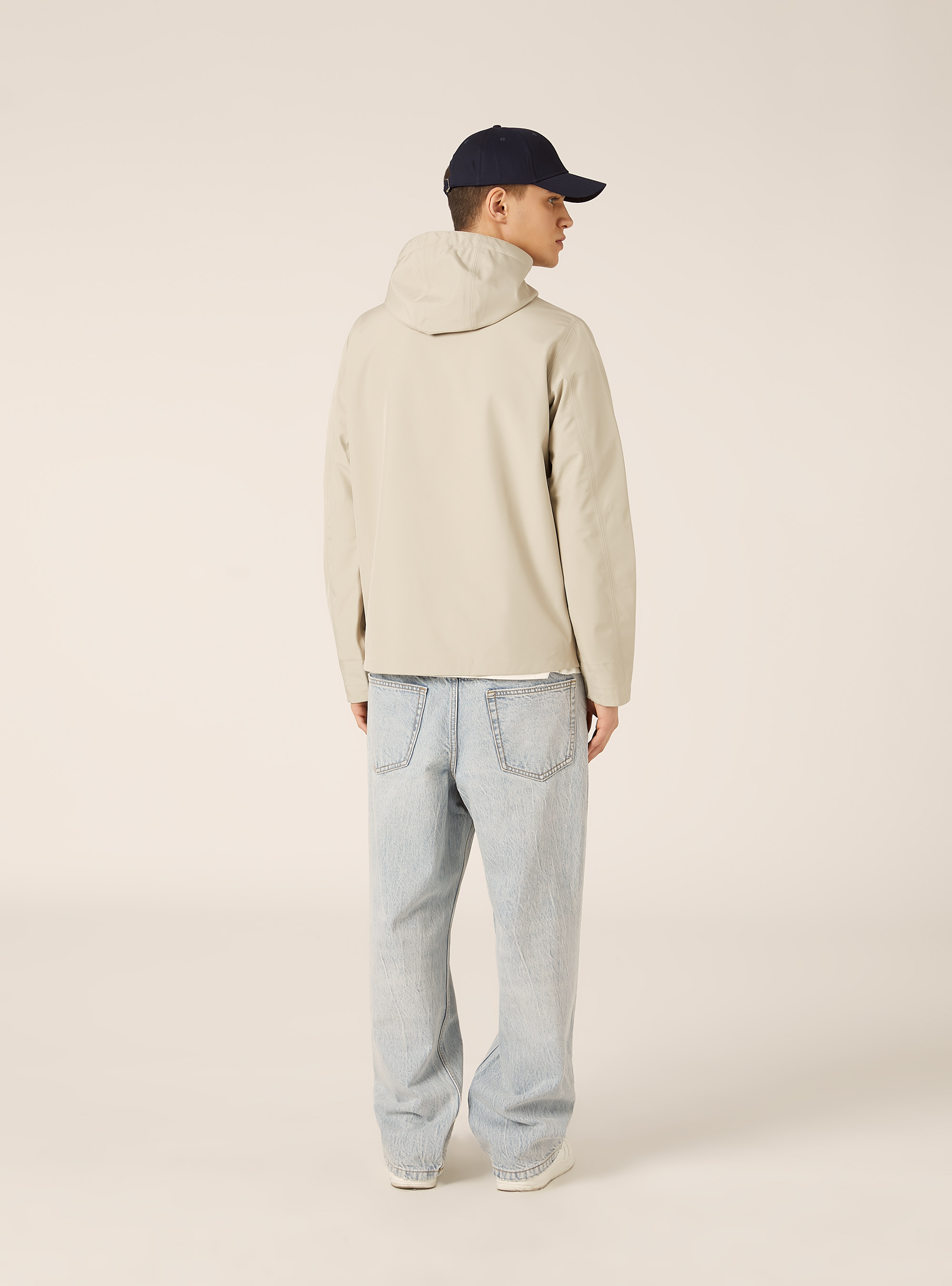 Giubbotto con cappuccio  antivento, CR3 CREAM LIGHT