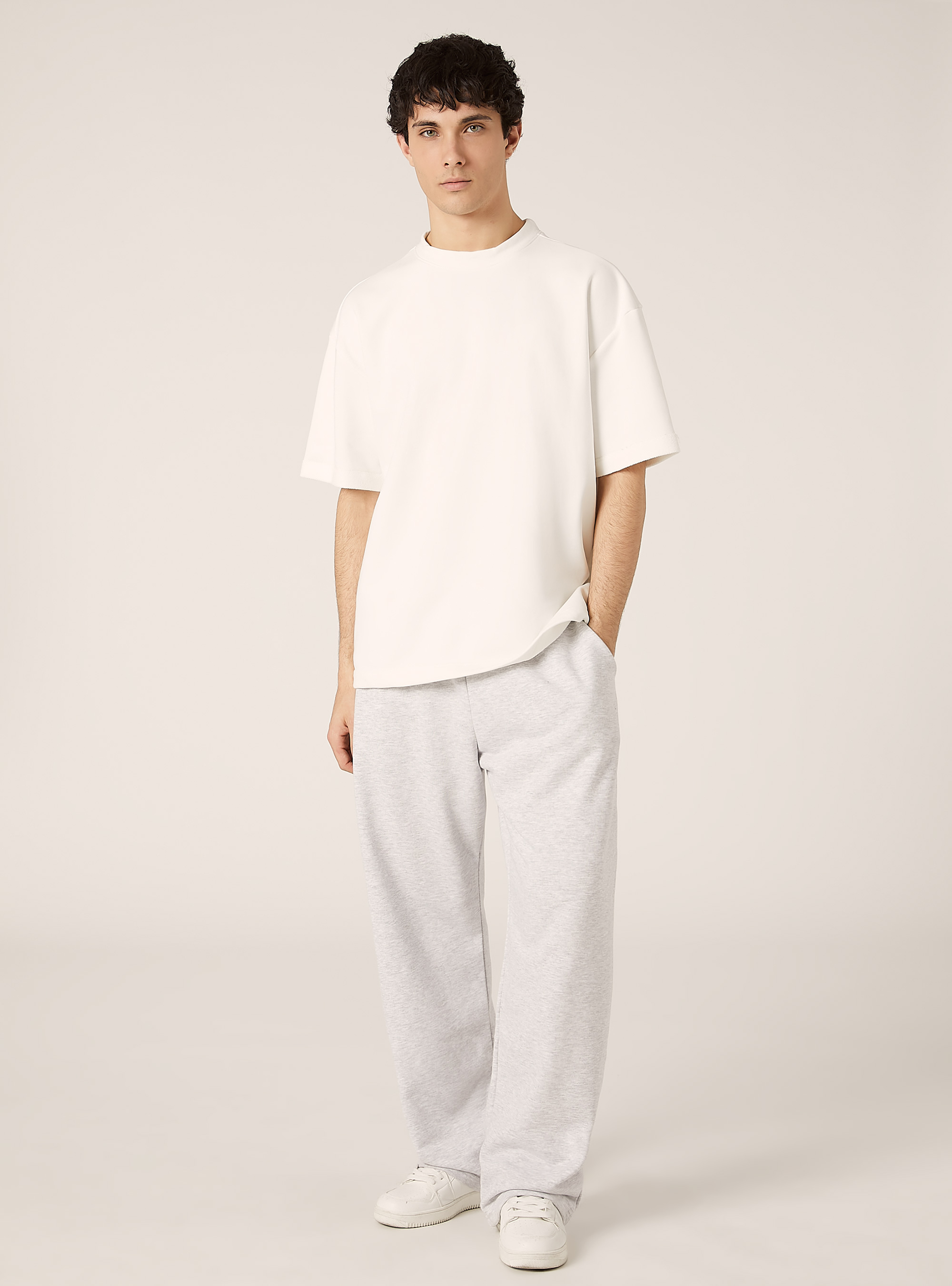 T-shirt boxy en peluche, WH2 WHITE