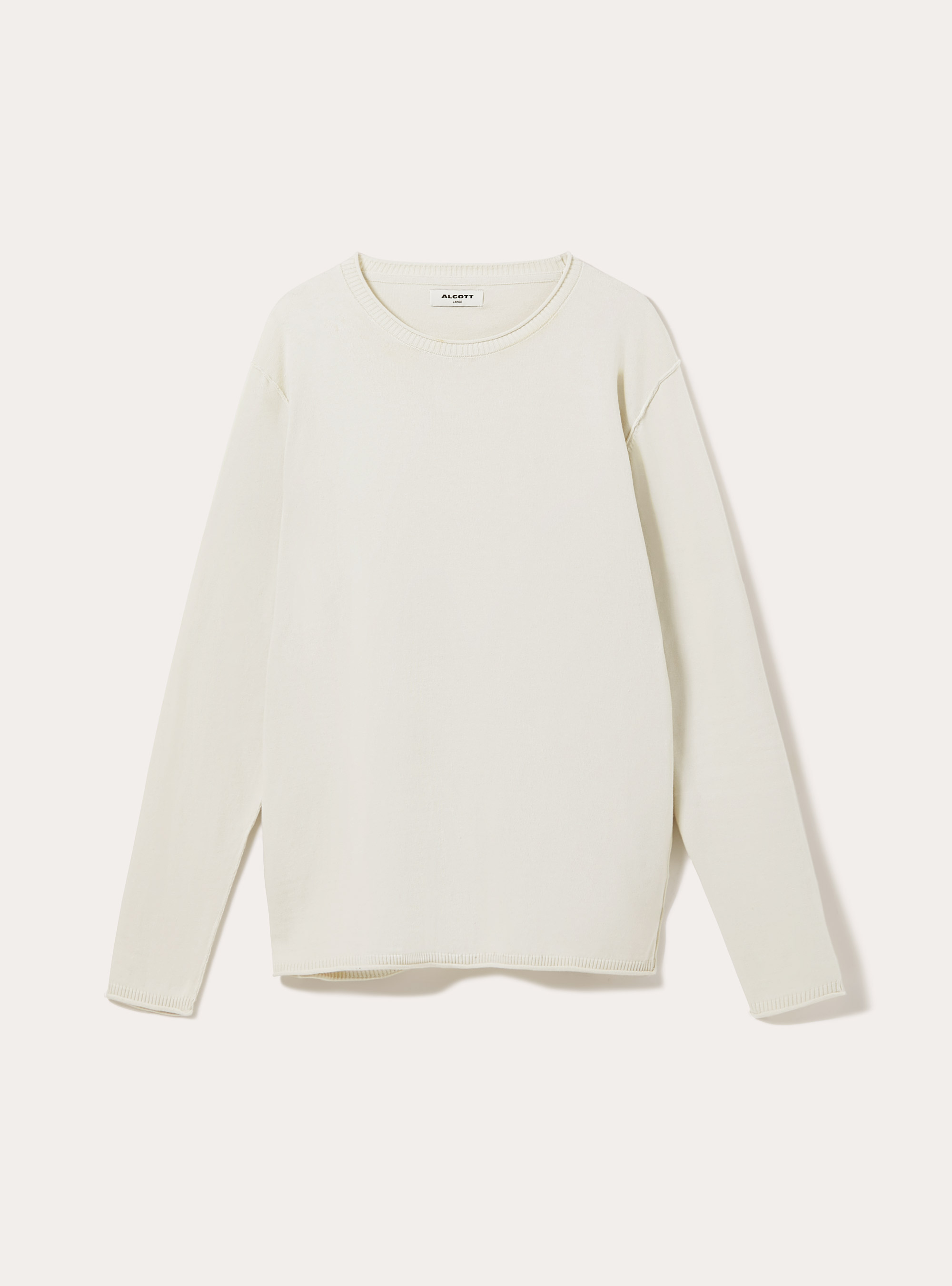 Pull en coton à col rond, WH2 WHITE