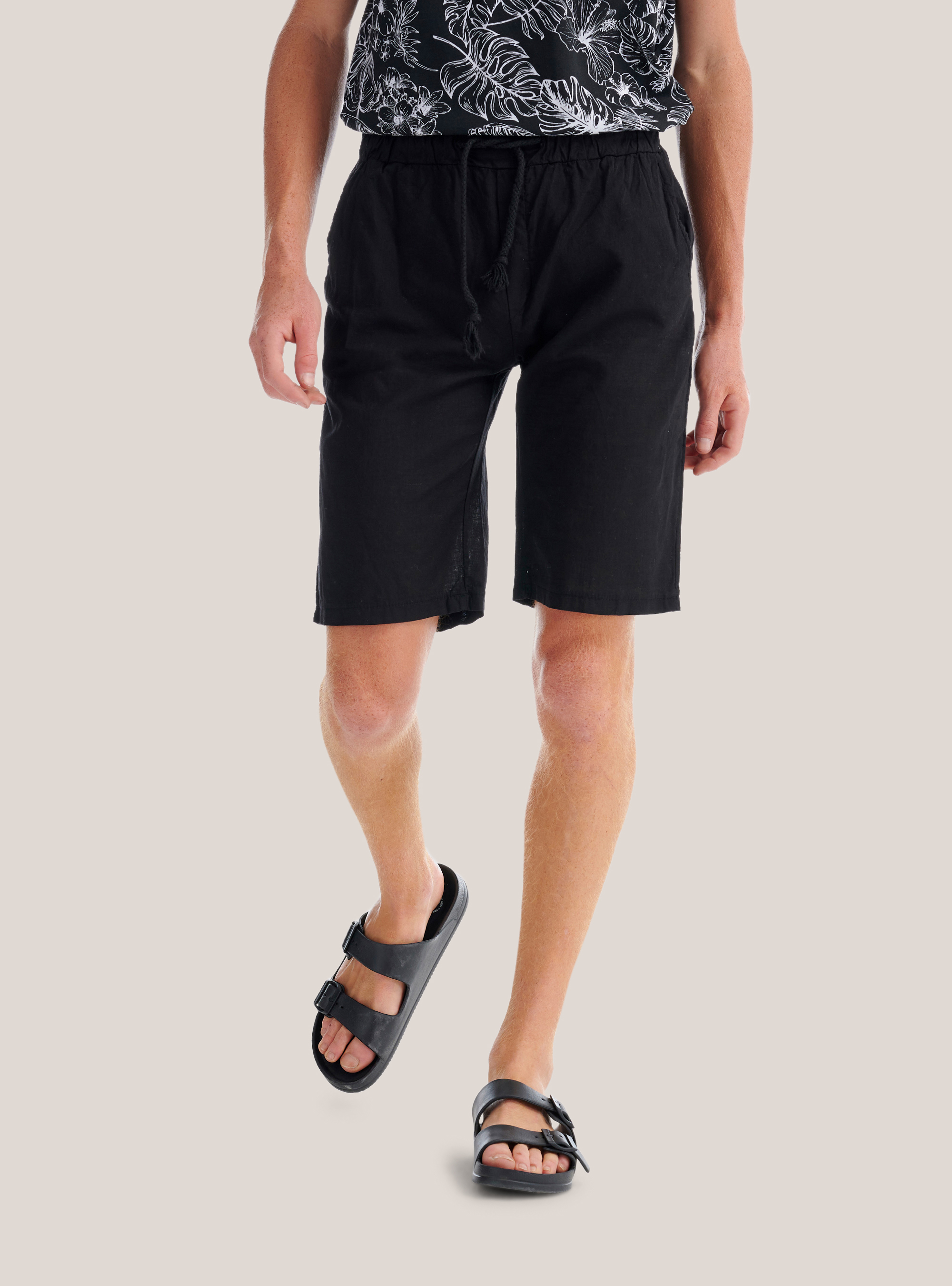 Bermuda en teinte unie, C101 BLACK