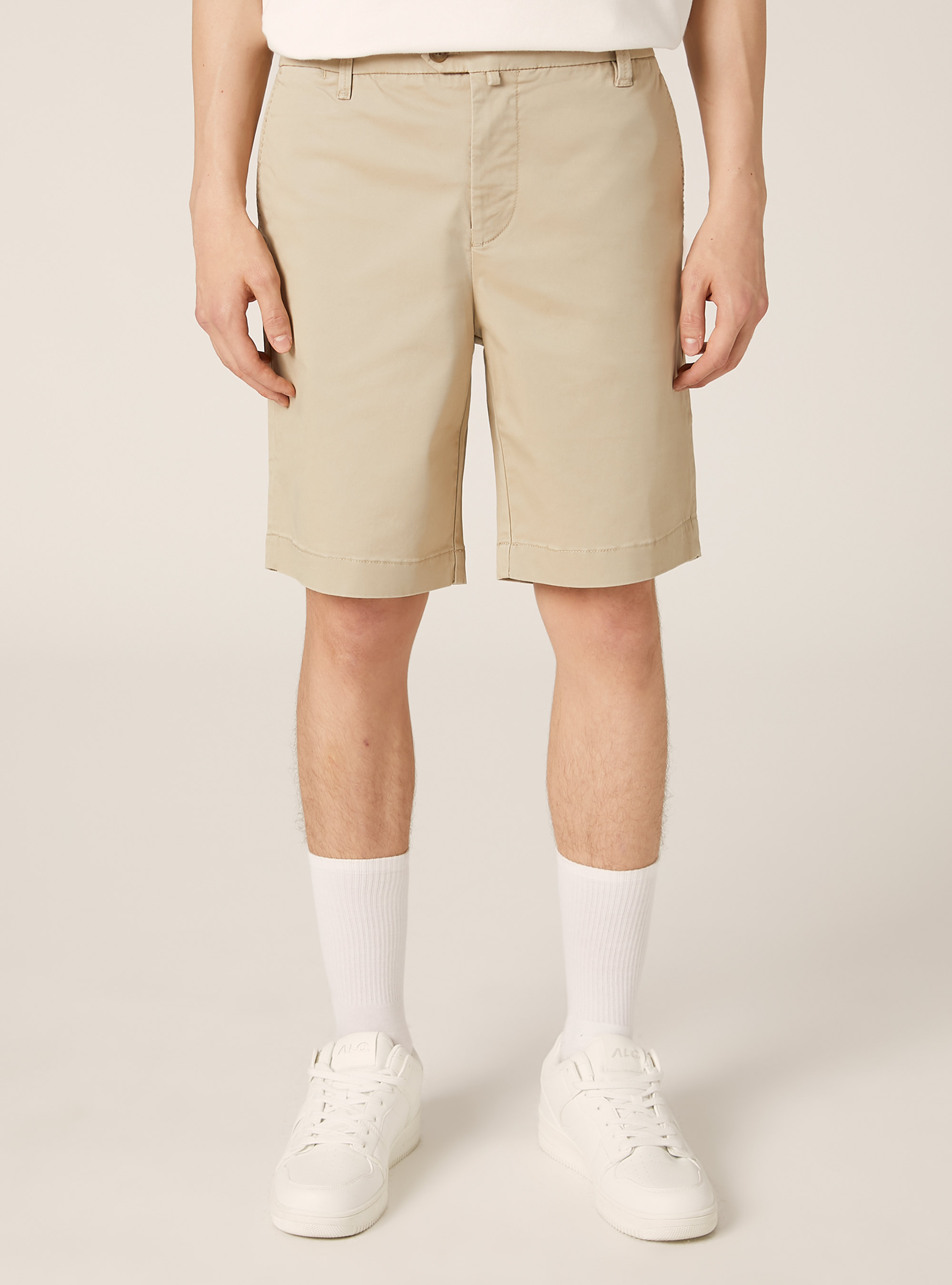Stretch-Bermudashorts aus Baumwollk&ouml;per, TB2 TOBACCO MEDIUM