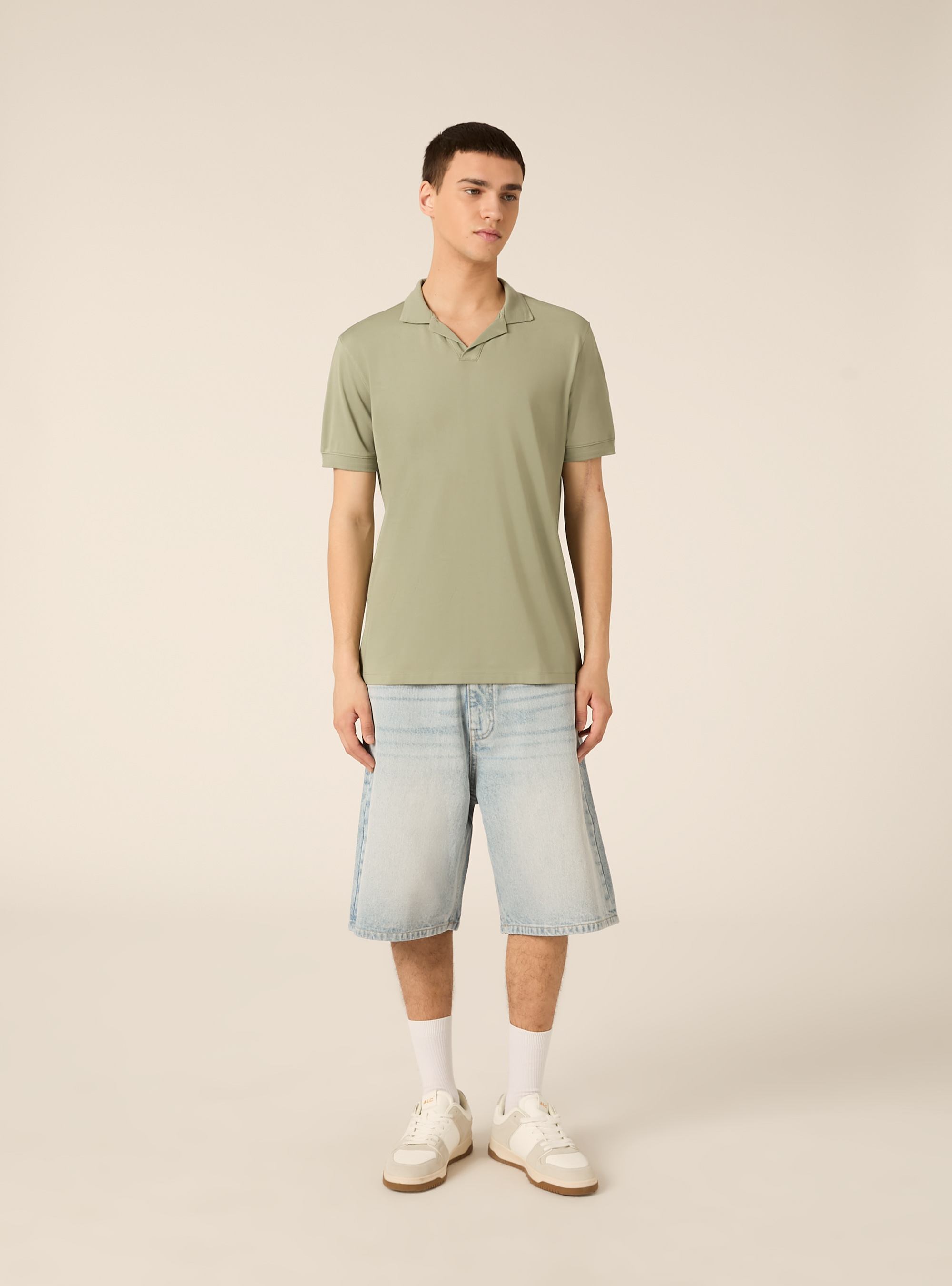 AIRES stretch piqu&eacute; polo shirt, KY2 KAKY MEDIUM