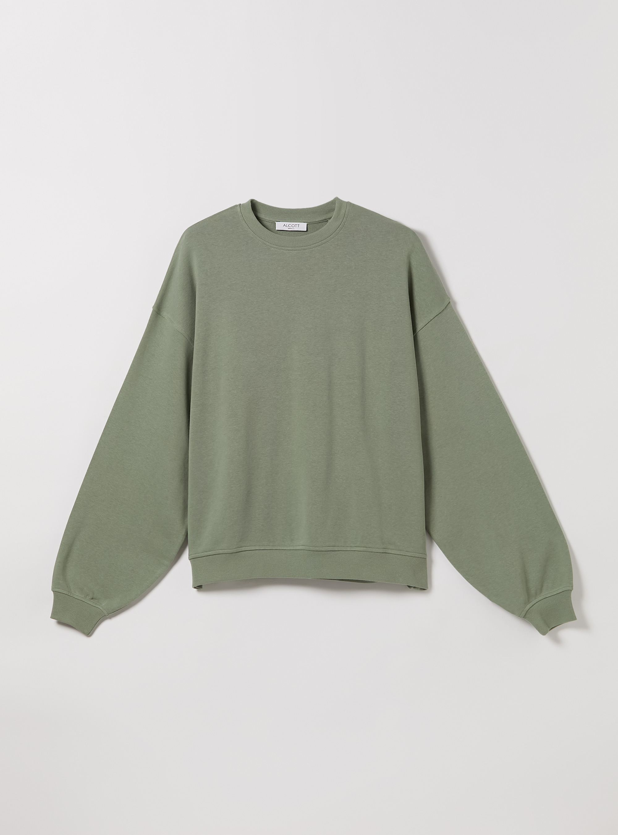 Plain cotton crew-neck sweatshirt, KY3 KAKY LIGHT