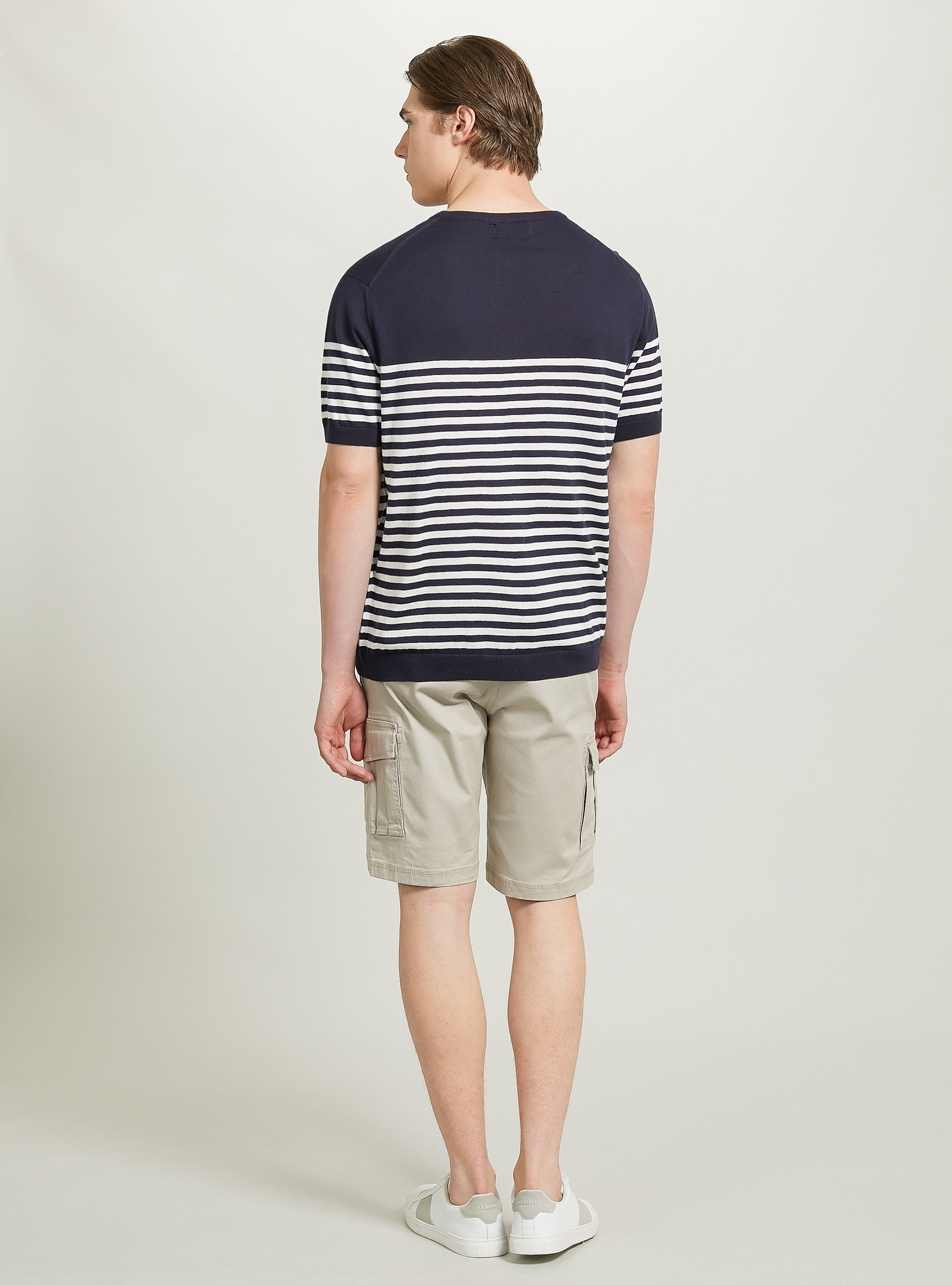 Short-sleeved cotton pullover, MULTICOLOR