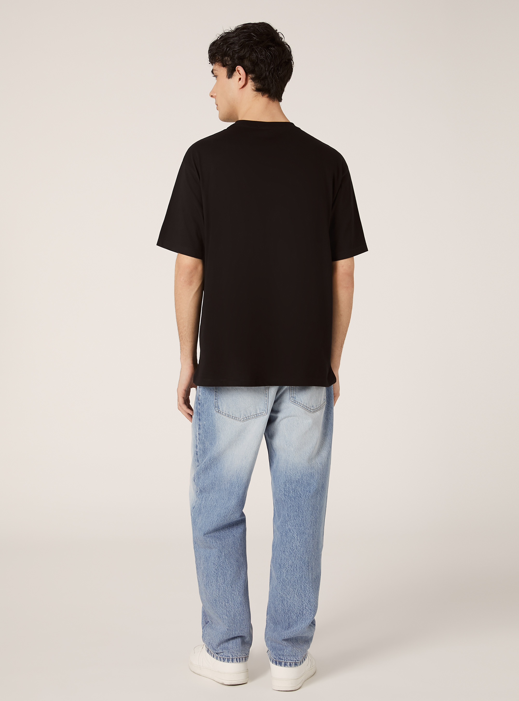 Camiseta boxy fit con estampado POP STATEMENT, BK1 BLACK