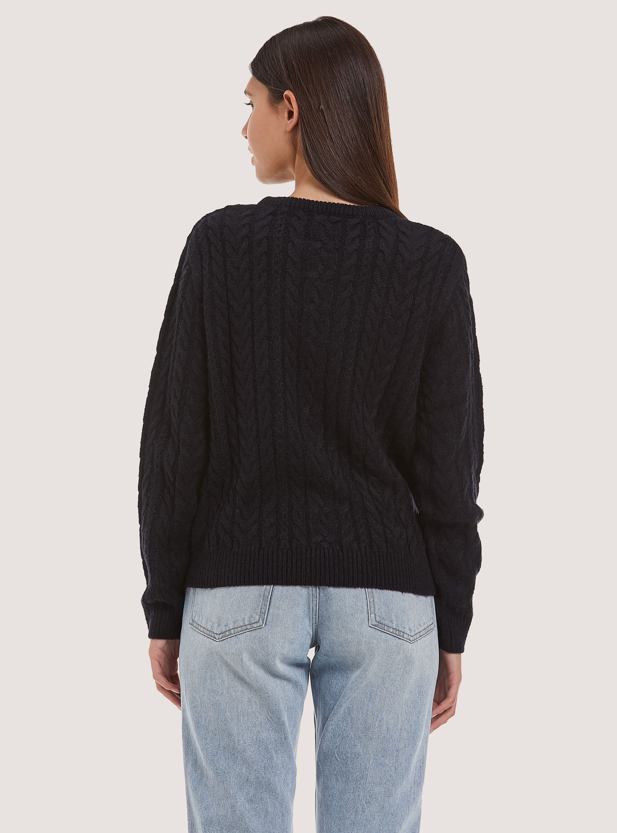 Pullover con trecce, NA1 NAVY DARK