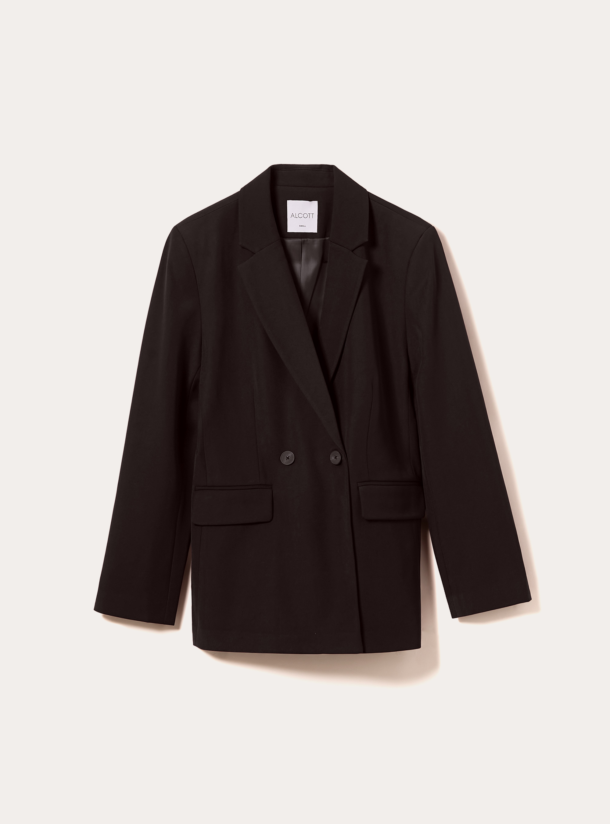Blazer entallado de doble botonadura, BK1 BLACK