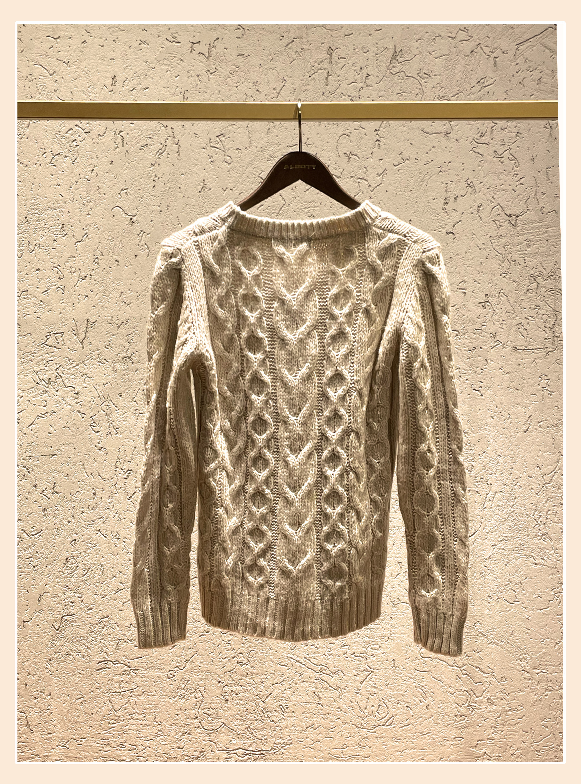 Pullover with braids, BEIGE