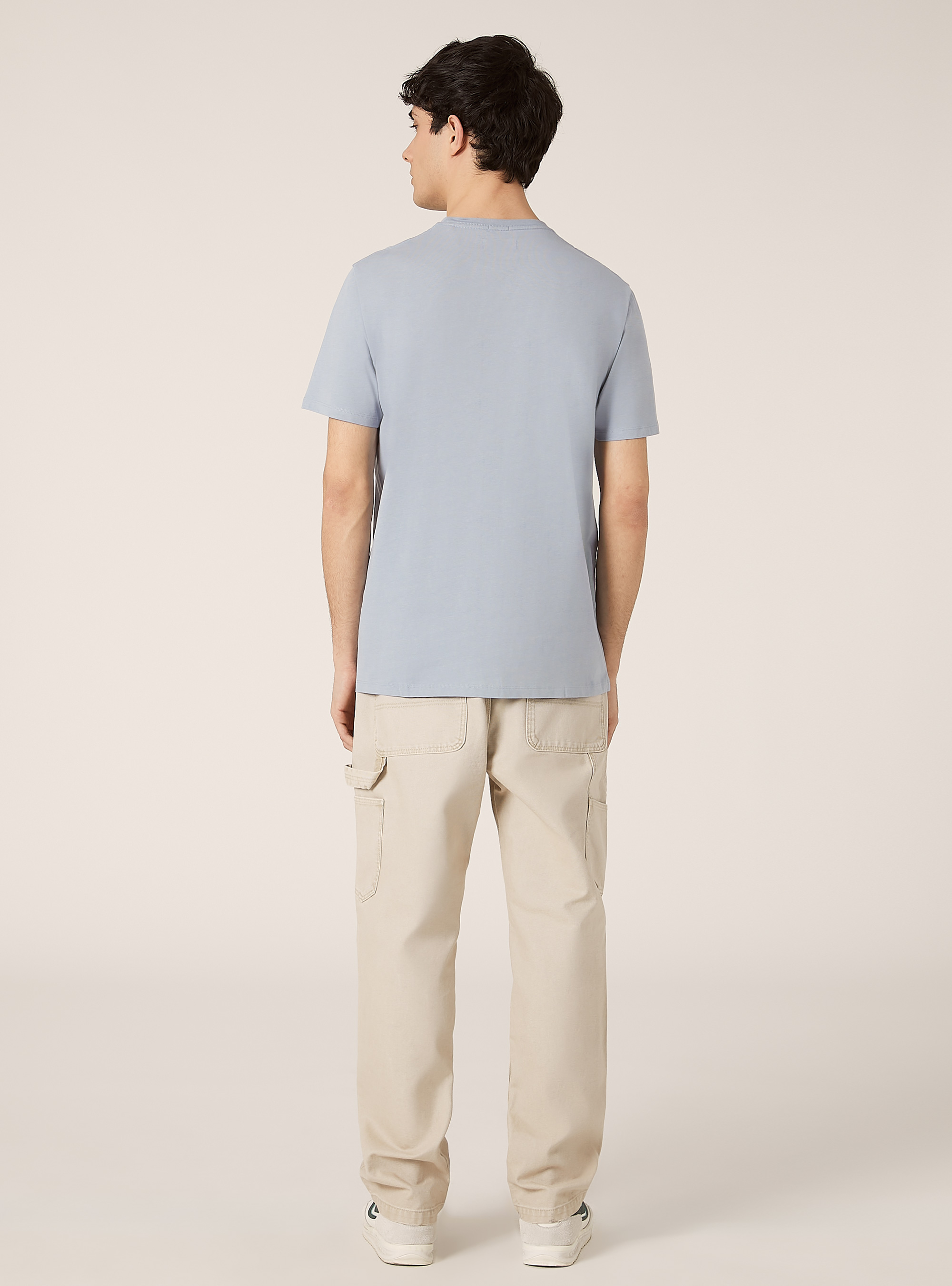 Baumwoll-T-Shirt mit Rundhalsausschnitt, AZ3 AZURE LIGHT