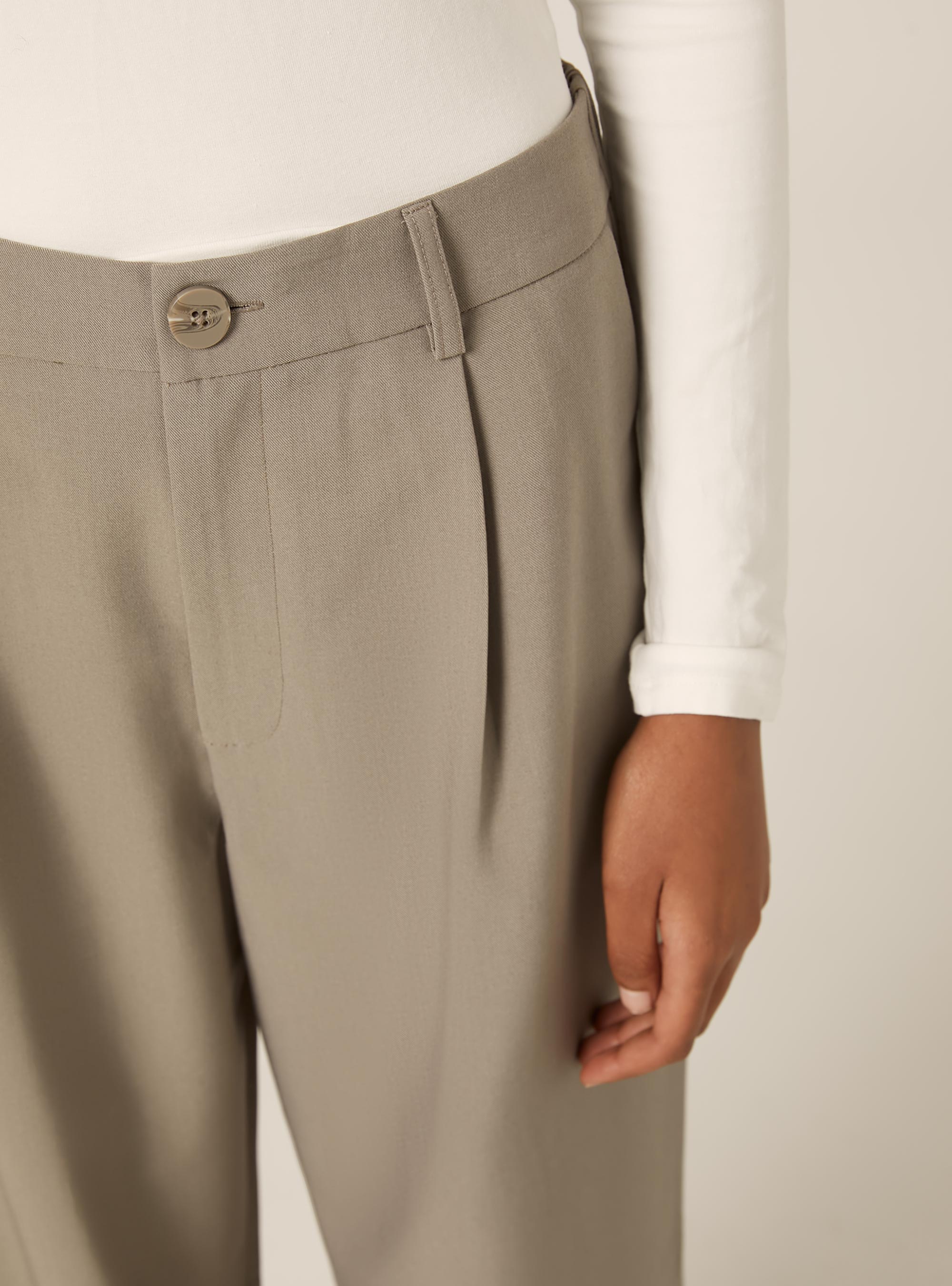 Tailored trousers with pleats, BG1 BEIGE DARK