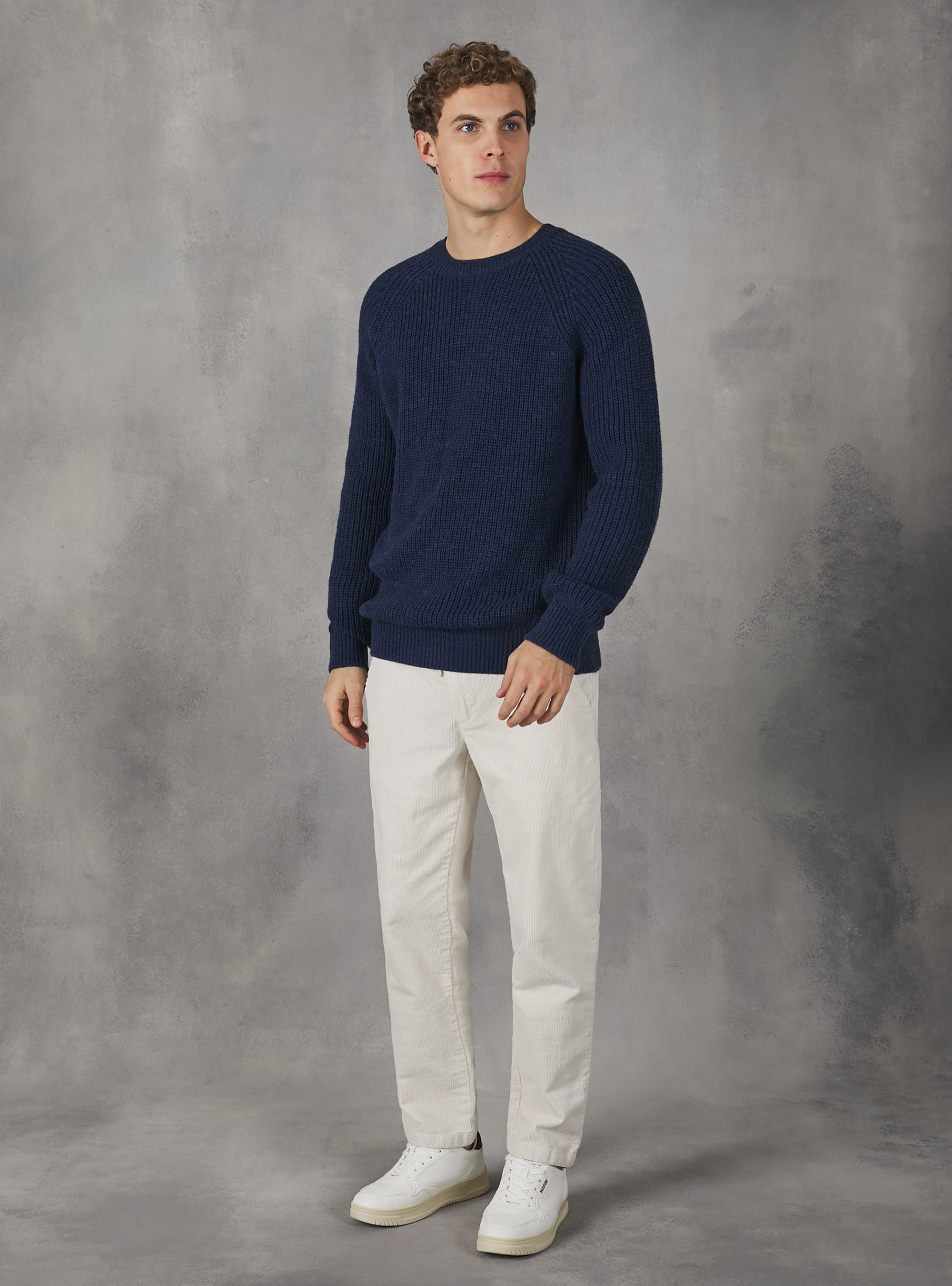 Pull &agrave; col ras du cou, MNA2 NAVY MEL MED