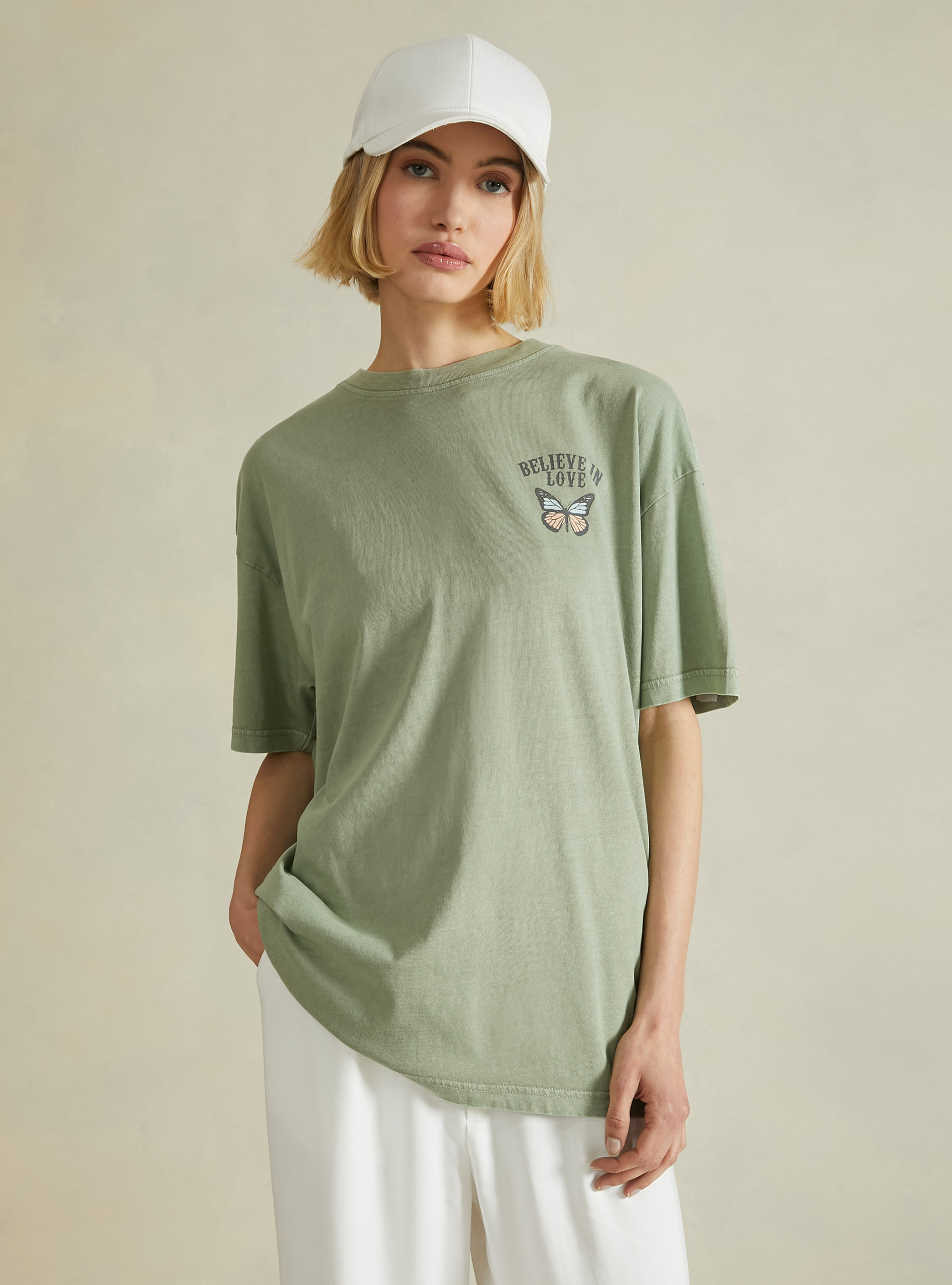 Baumwoll-T-Shirt mit Aufdruck, KY3 KAKY LIGHT