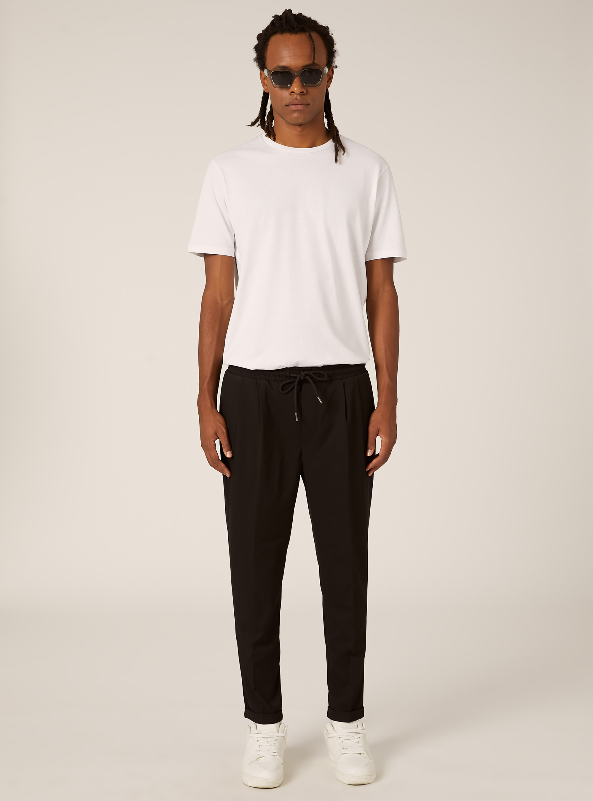 Twill jogger pants, BK1 BLACK