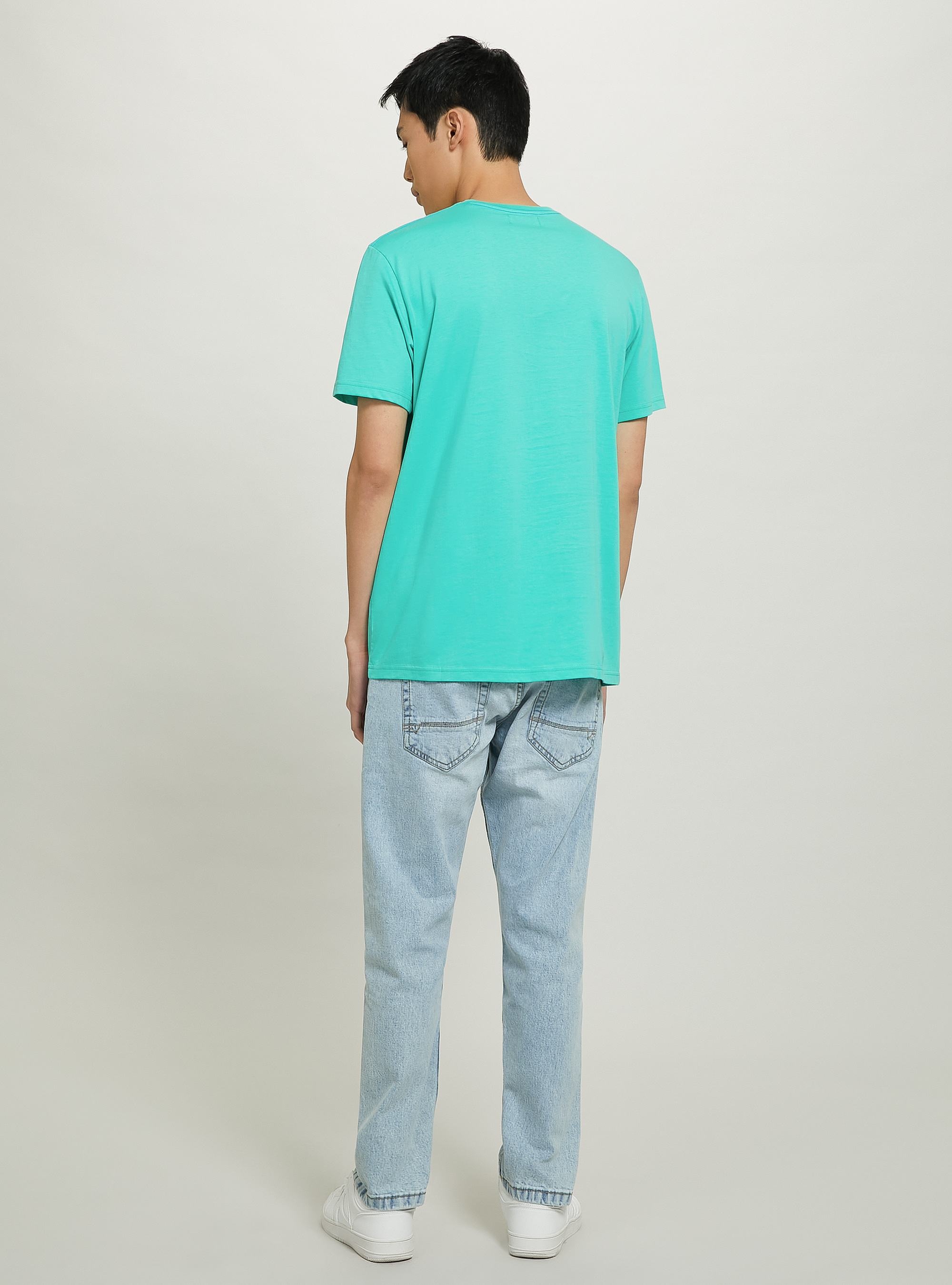 Baumwoll-T-Shirt mit Aufdruck, C0683 LIGHT GREEN