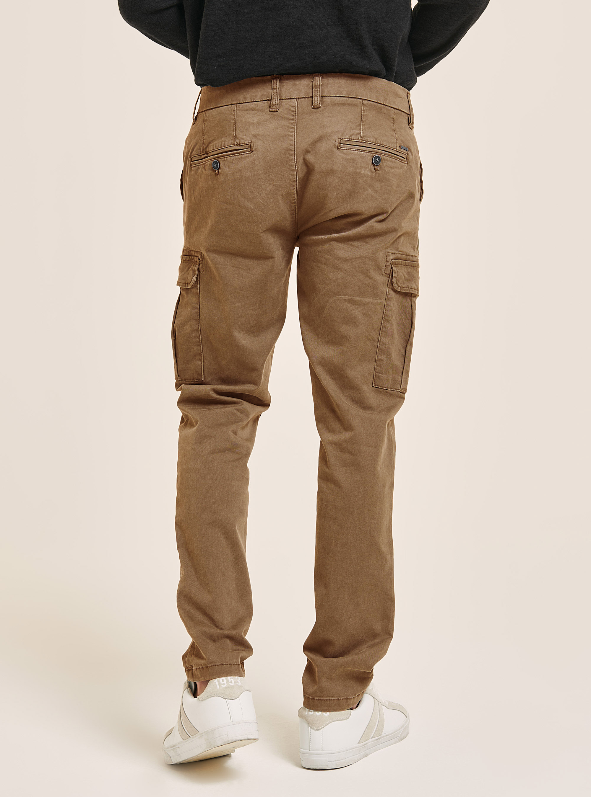 Pantaloni chinos cargo in cotone, BG2 BEIGE MEDIUM
