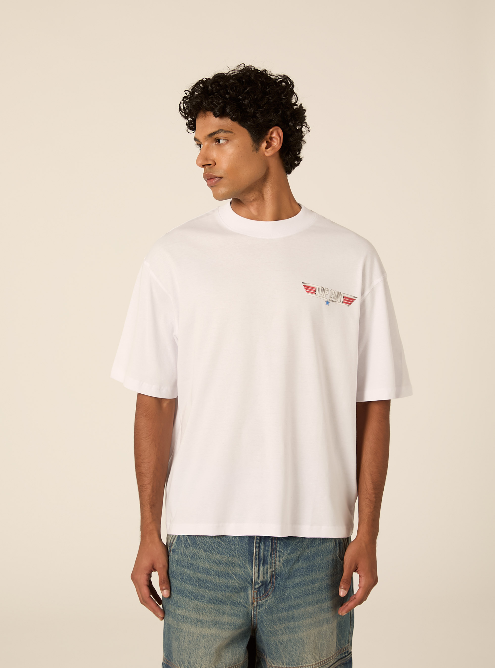 Licenza top gun t-shirt boxy, WH3 WHITE