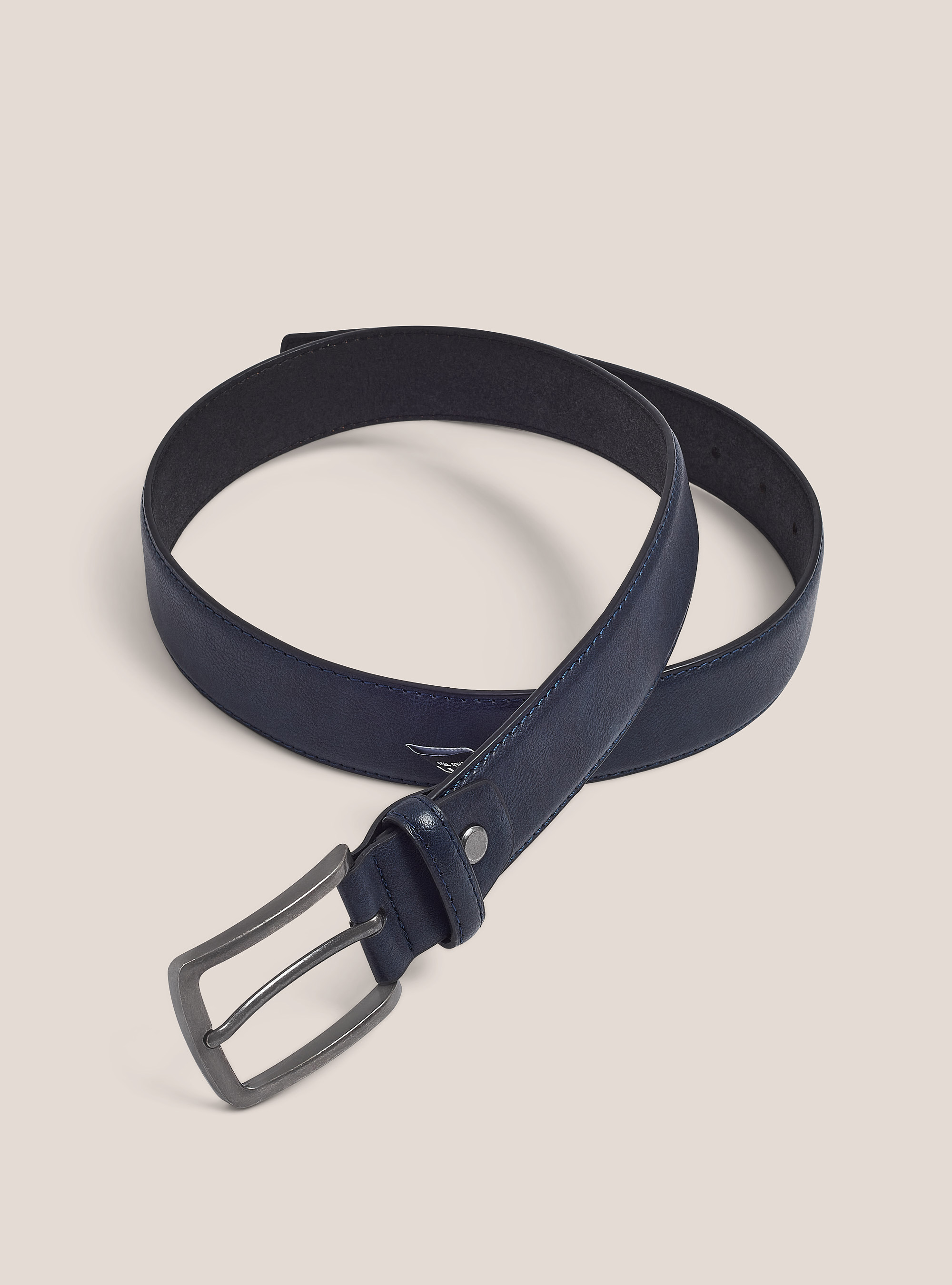 Cinturon efecto piel, AZUL MARINO
