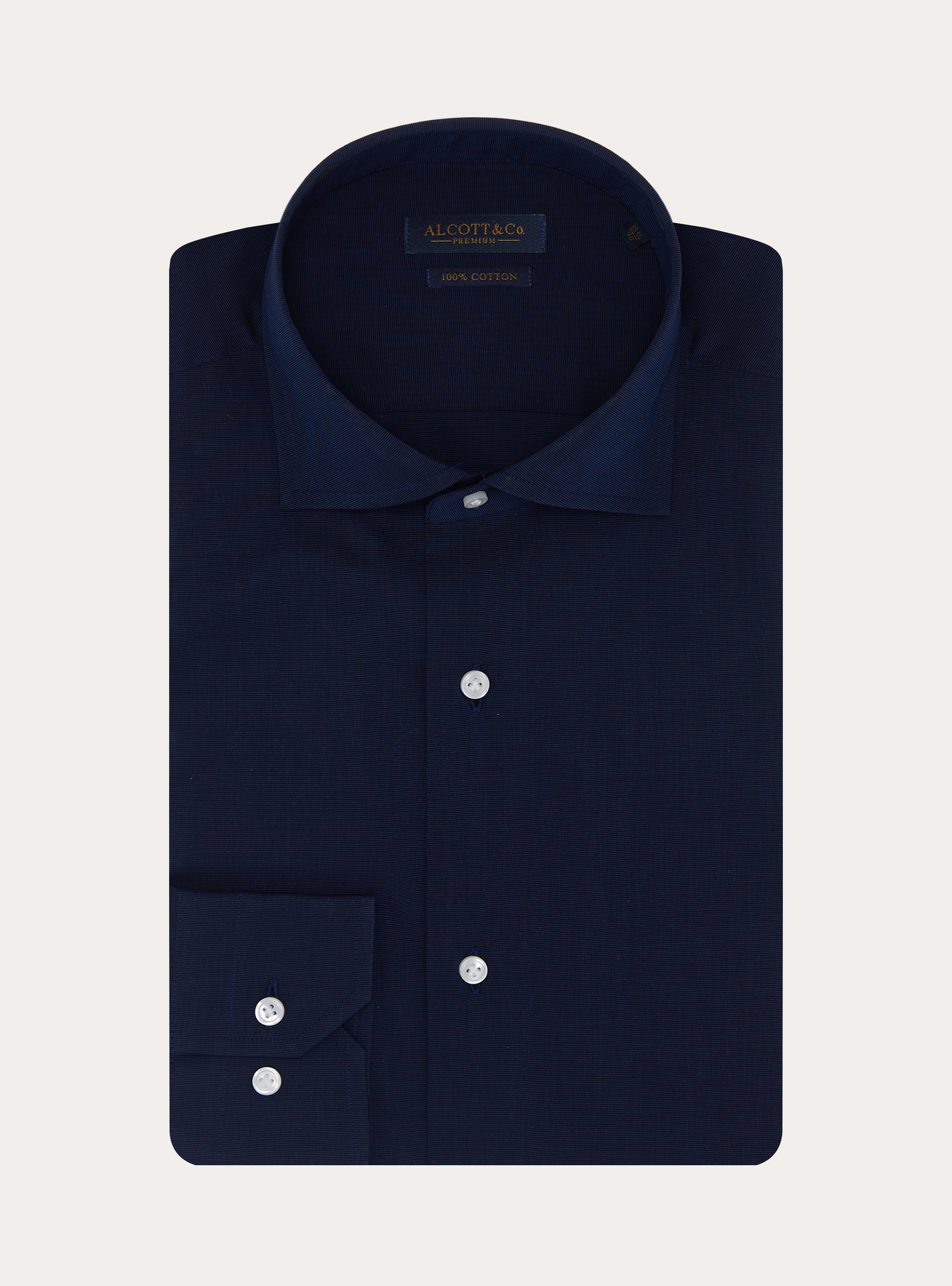 Chemise fil &agrave; fil avec col semi-fran&ccedil;ais, NA2 NAVY MEDIUM