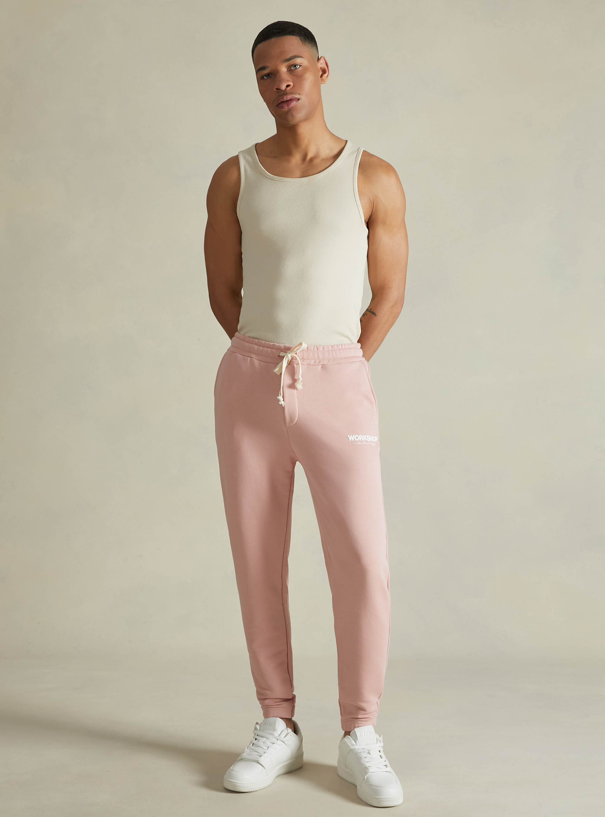 Jogger trousers with Workshop print, PK2 PINK MEDIUM