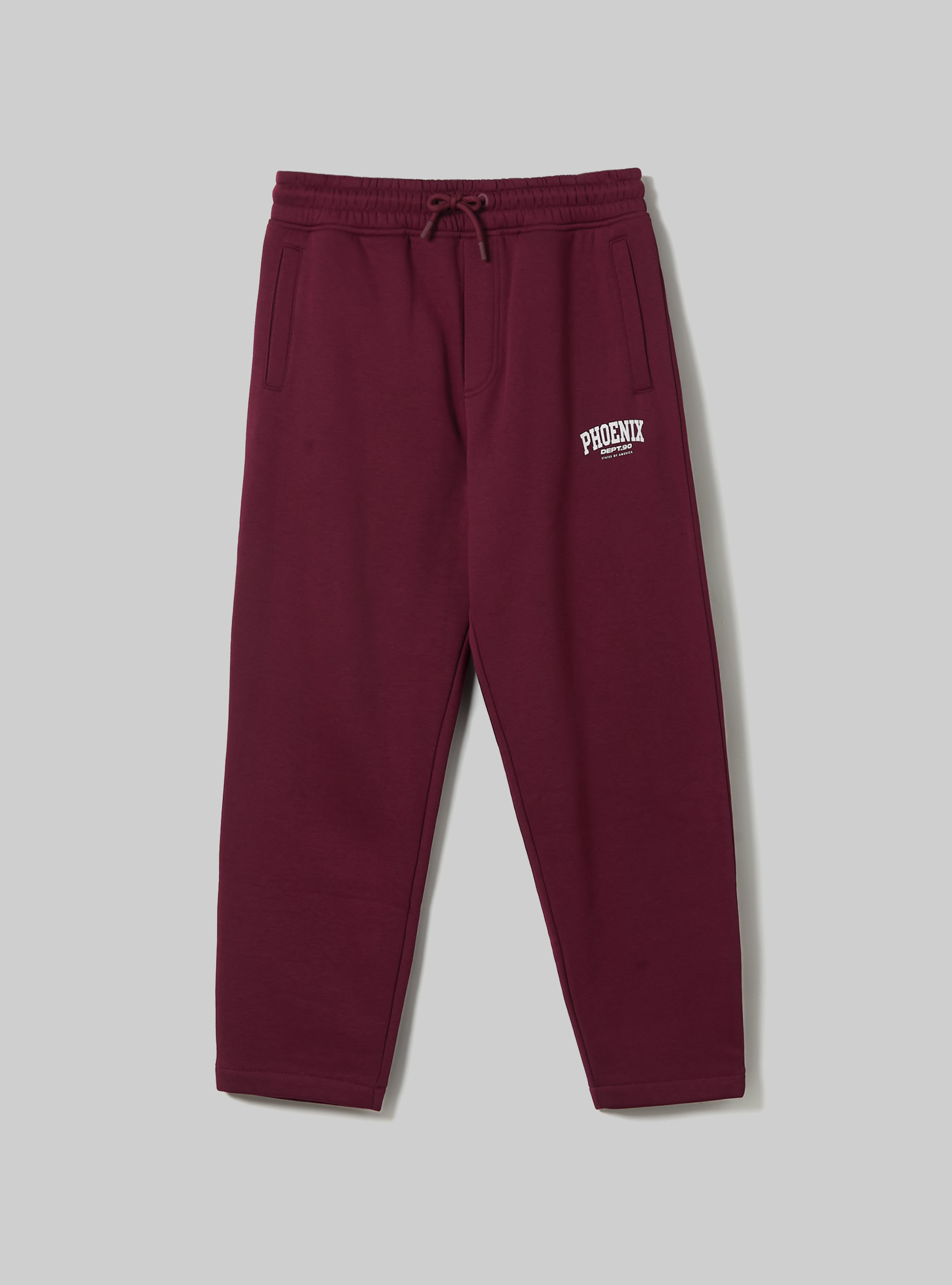 Jogger with college print, BO1 BORDEAUX DARK