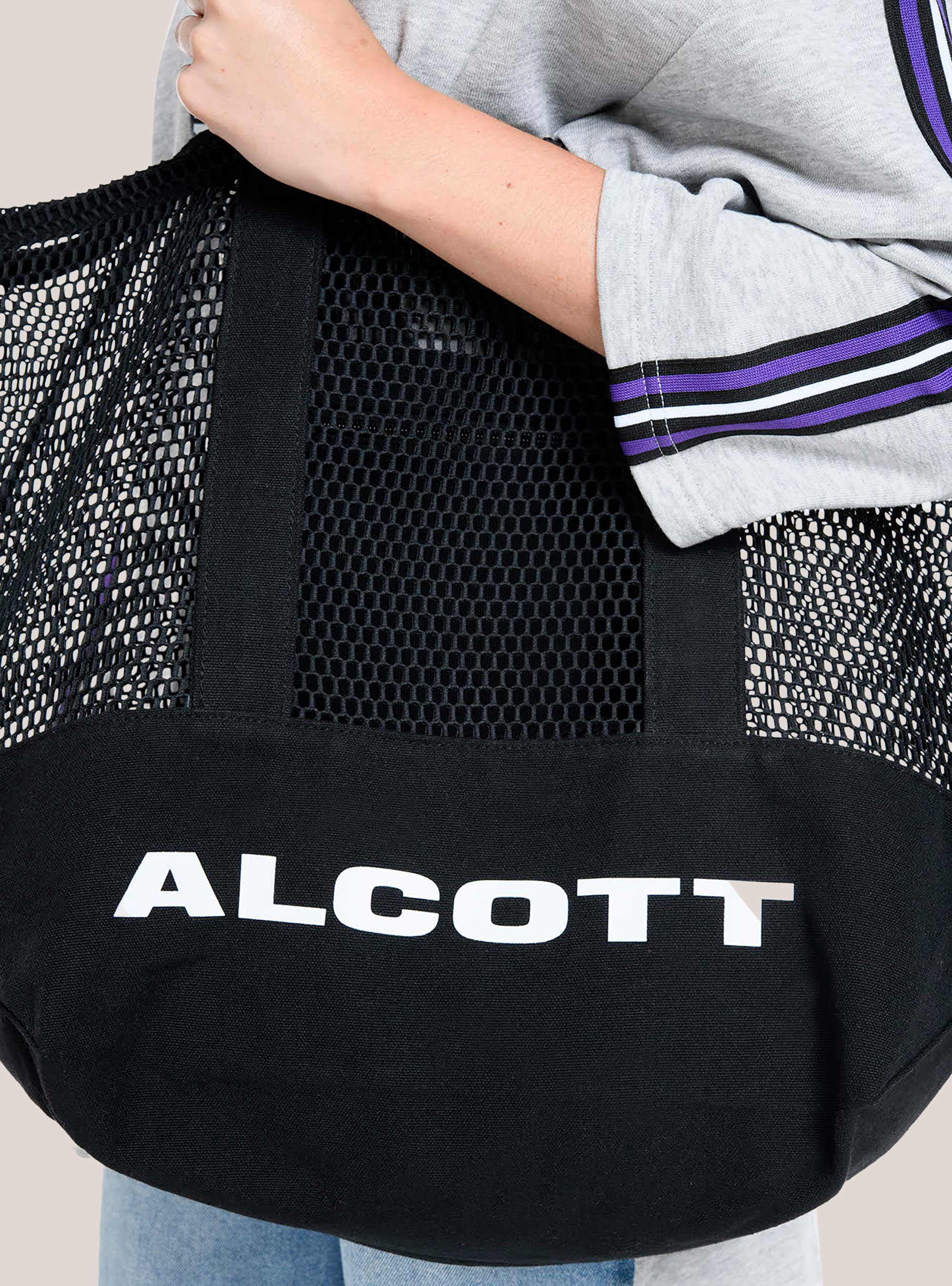 SHOPPER MIT NETZMUSTER, C101 BLACK