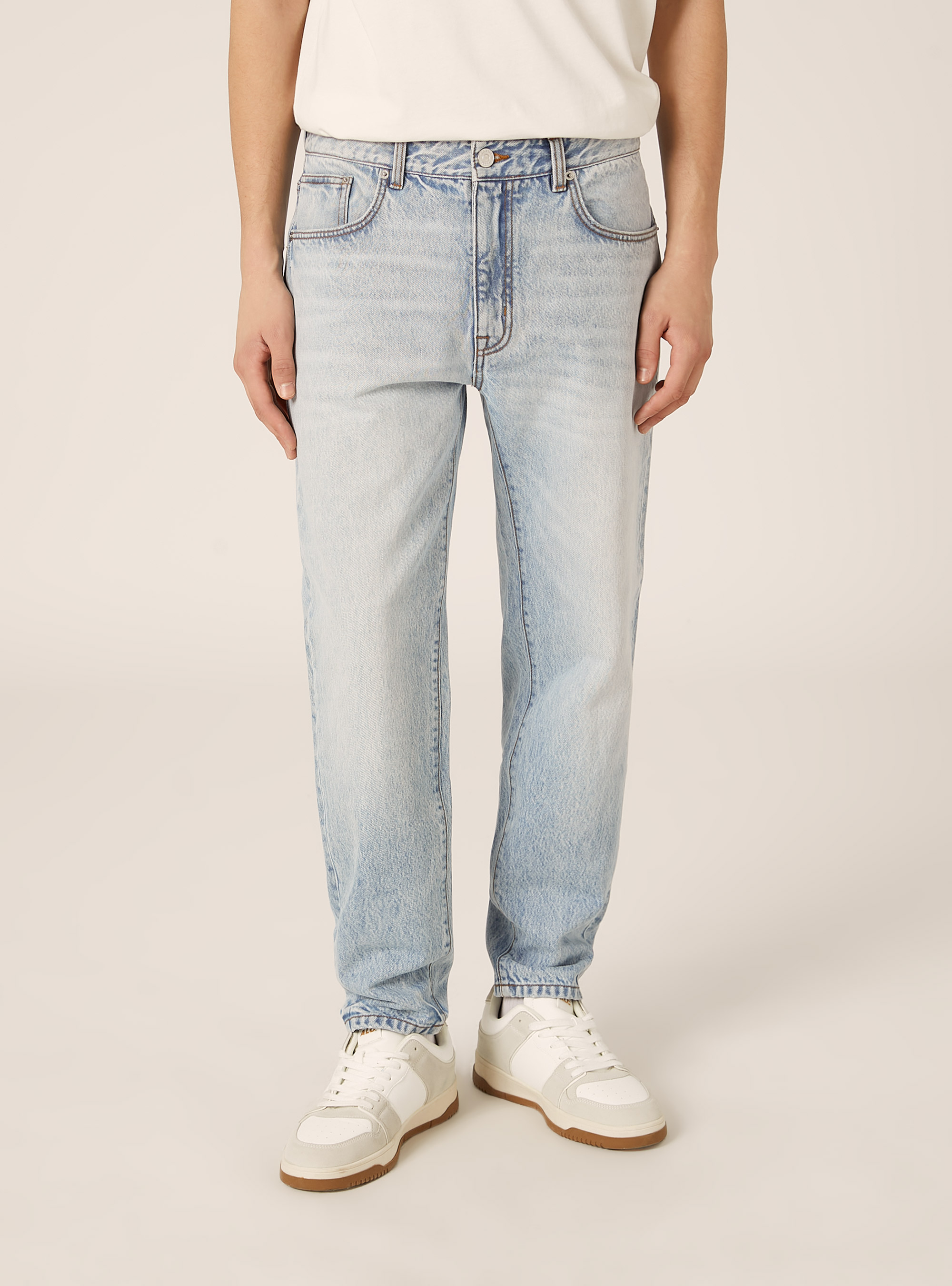 Pantaloni in denim loose fit, D007 LIGHT AZURE