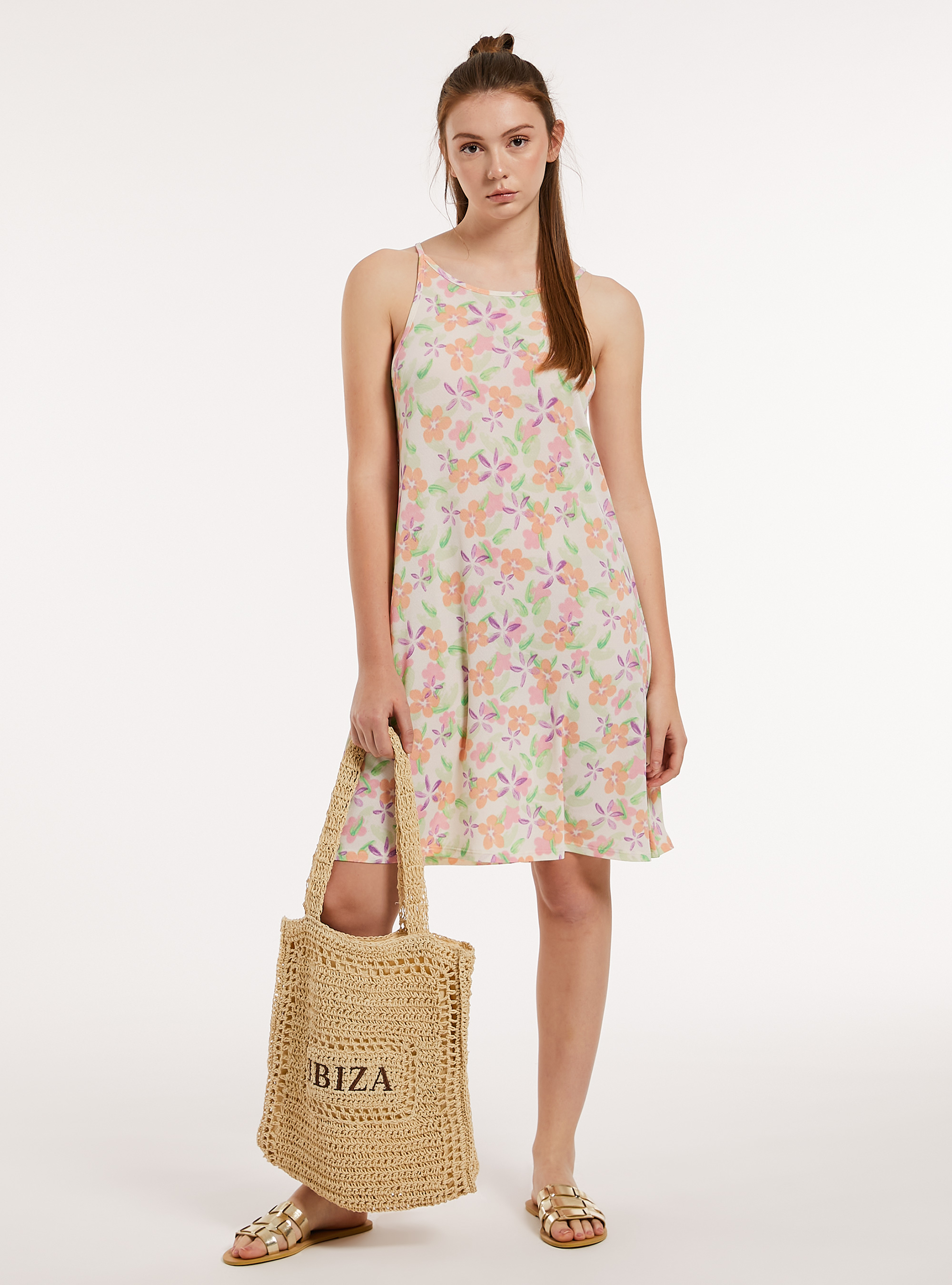 Abito corto fantasia, CR2 CREAM MEDIUM