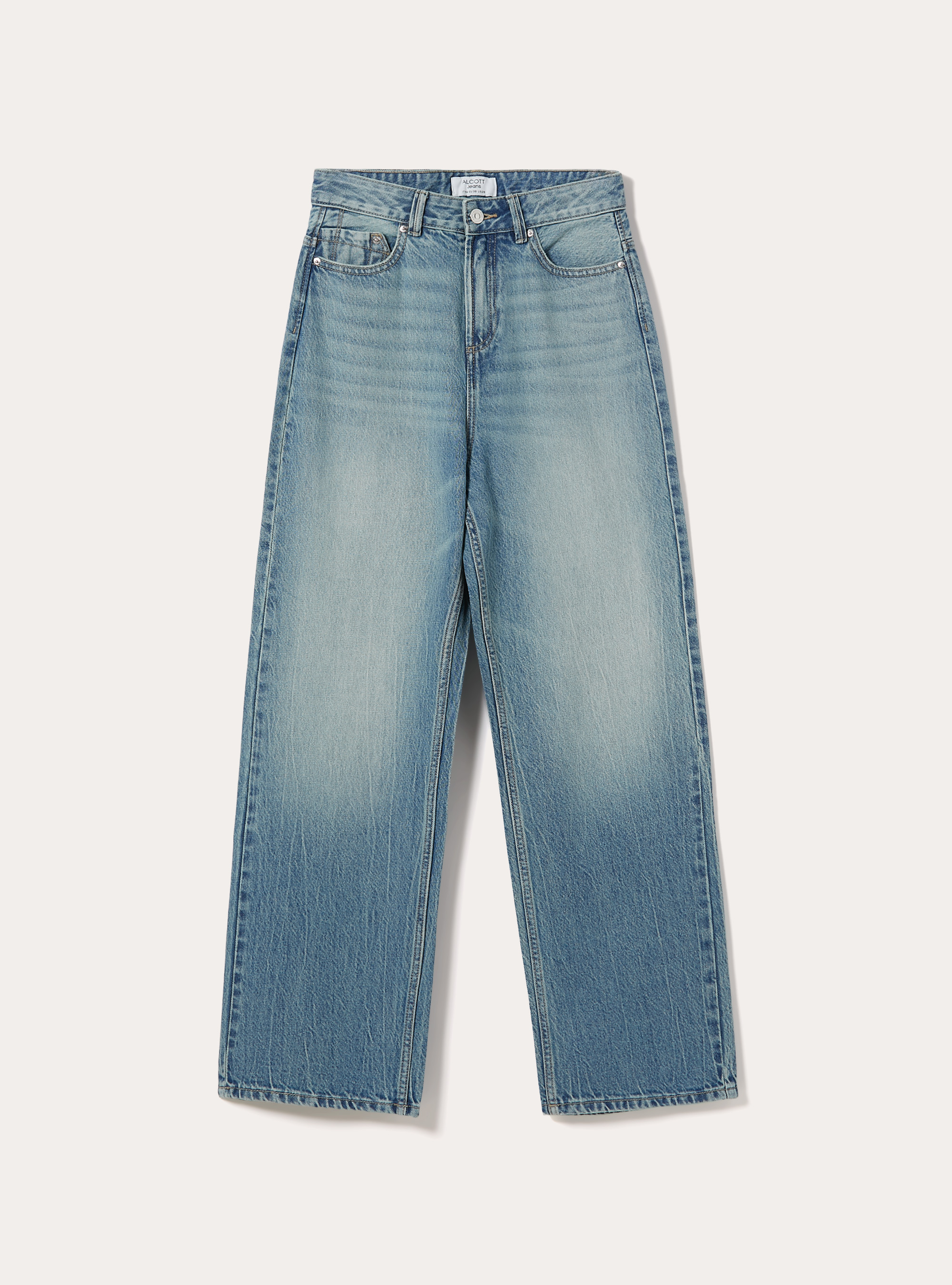 Jeans low wide, D006 AZURE