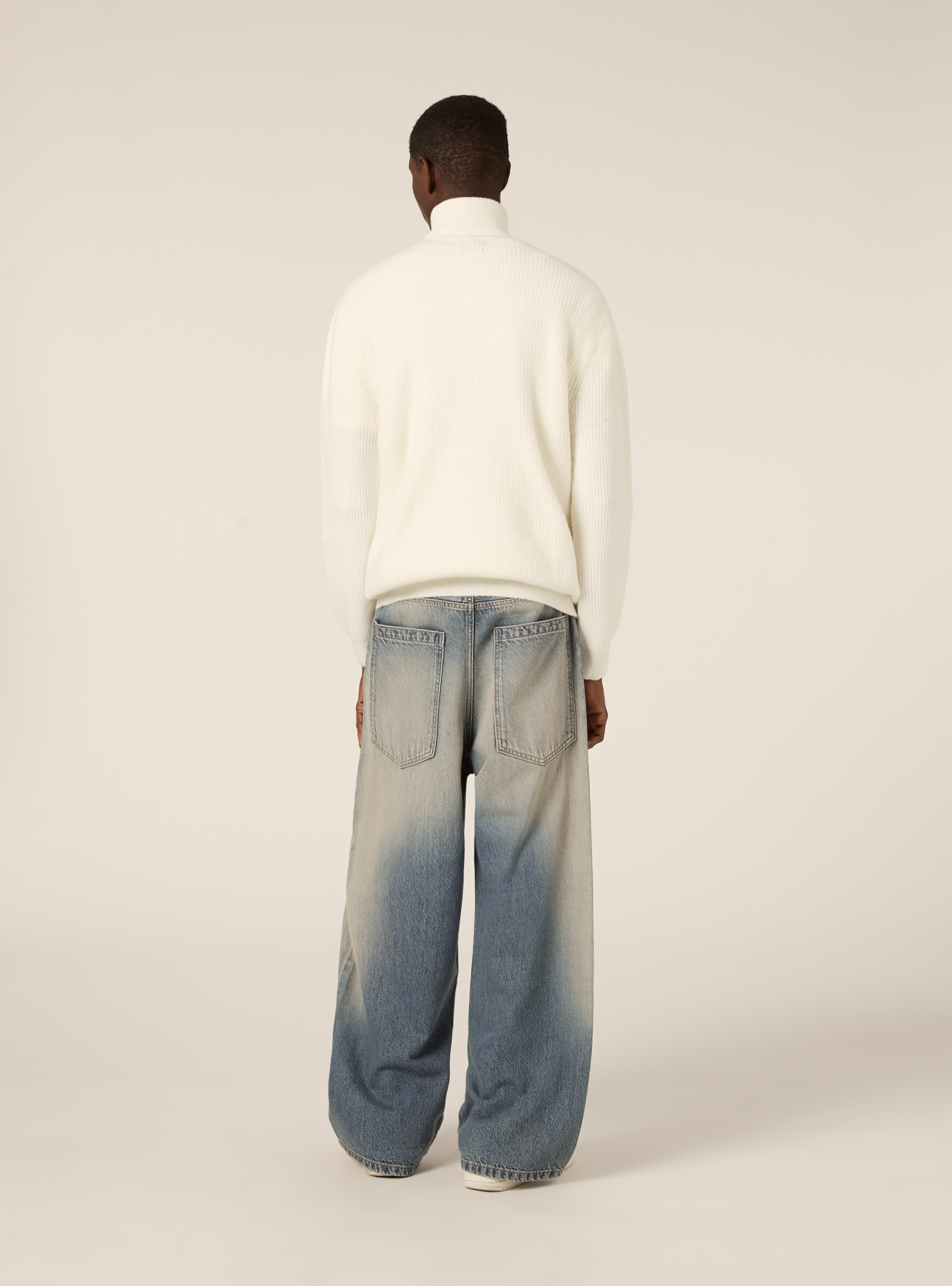 Maglia collo alto costa inglese, WH2 WHITE