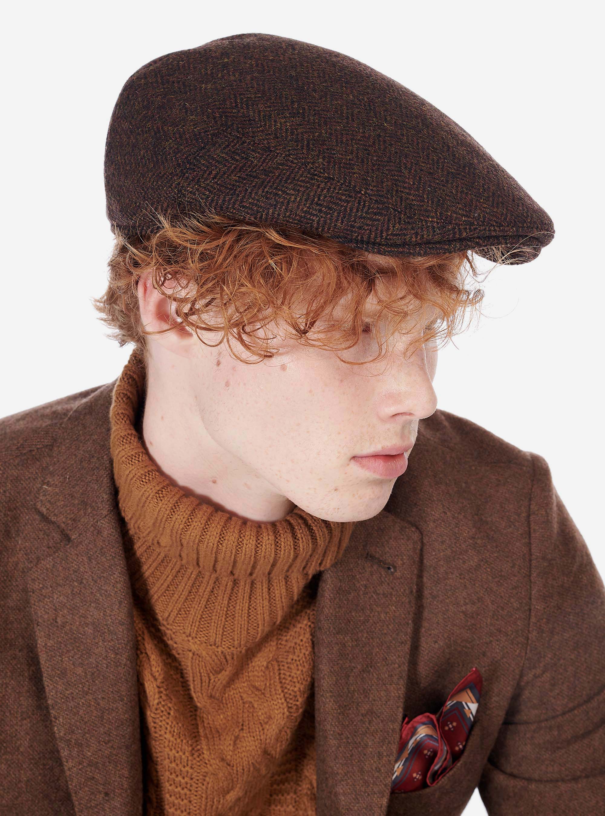 COPPOLA HATTERAS WOOL HERRINGBONE, BRICK