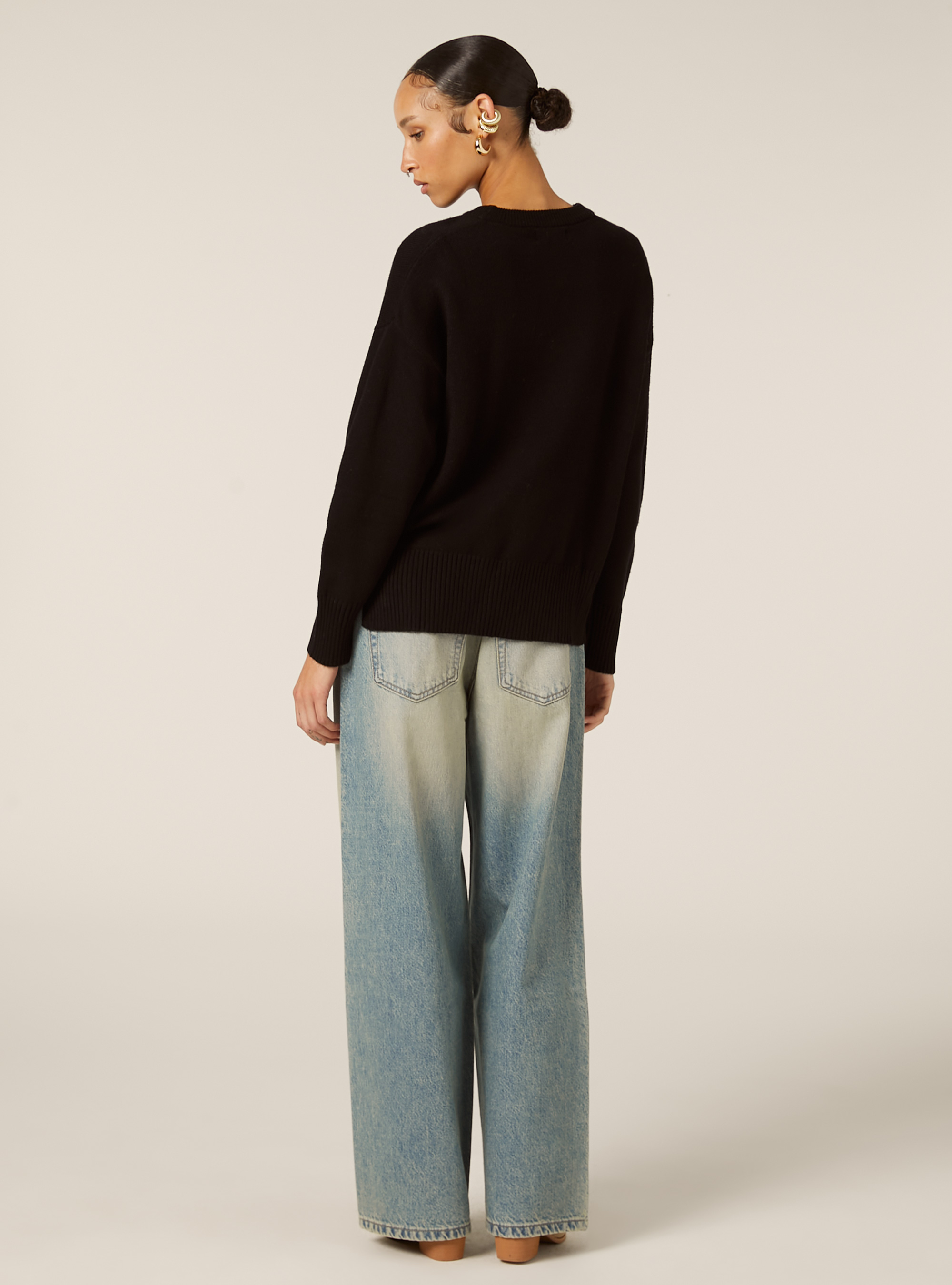 Maglia girocollo basic, BK1 BLACK