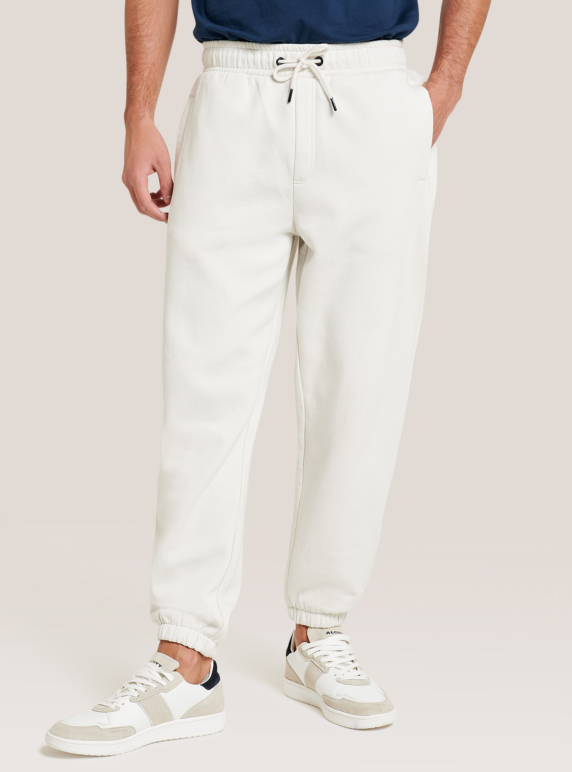 Pantaloni jogger in cotone, C141 CREAM