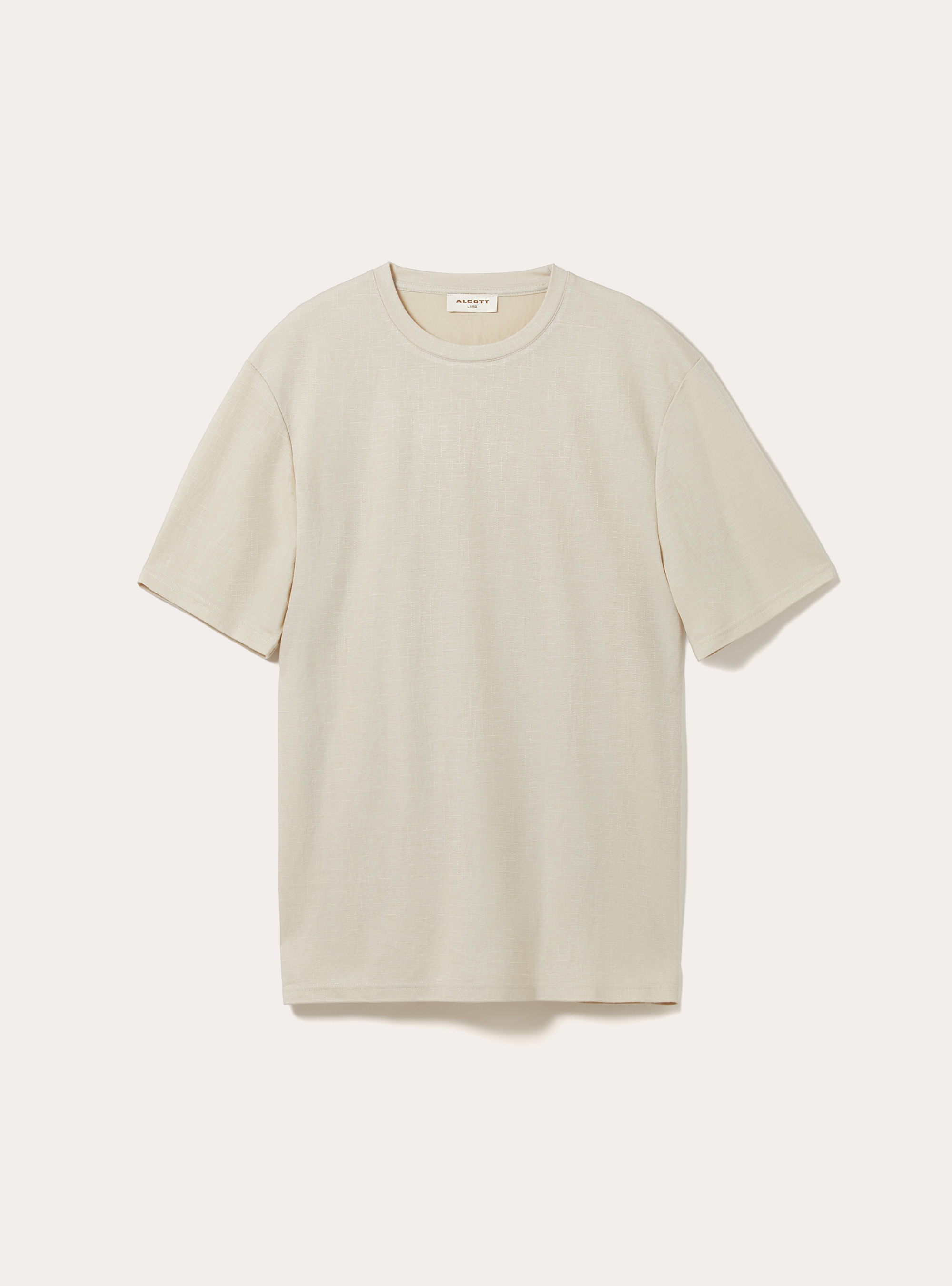 Boxy Fit Textured T-Shirt, BG2 BEIGE MEDIUM
