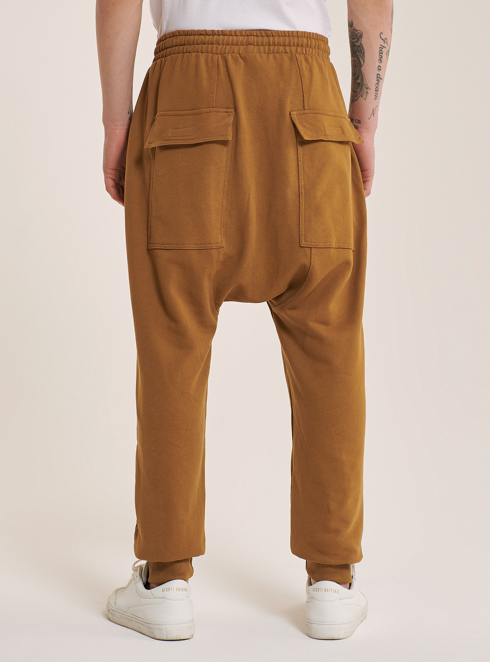 Basic fleece jogger with low crotch, C5605 RUSTY