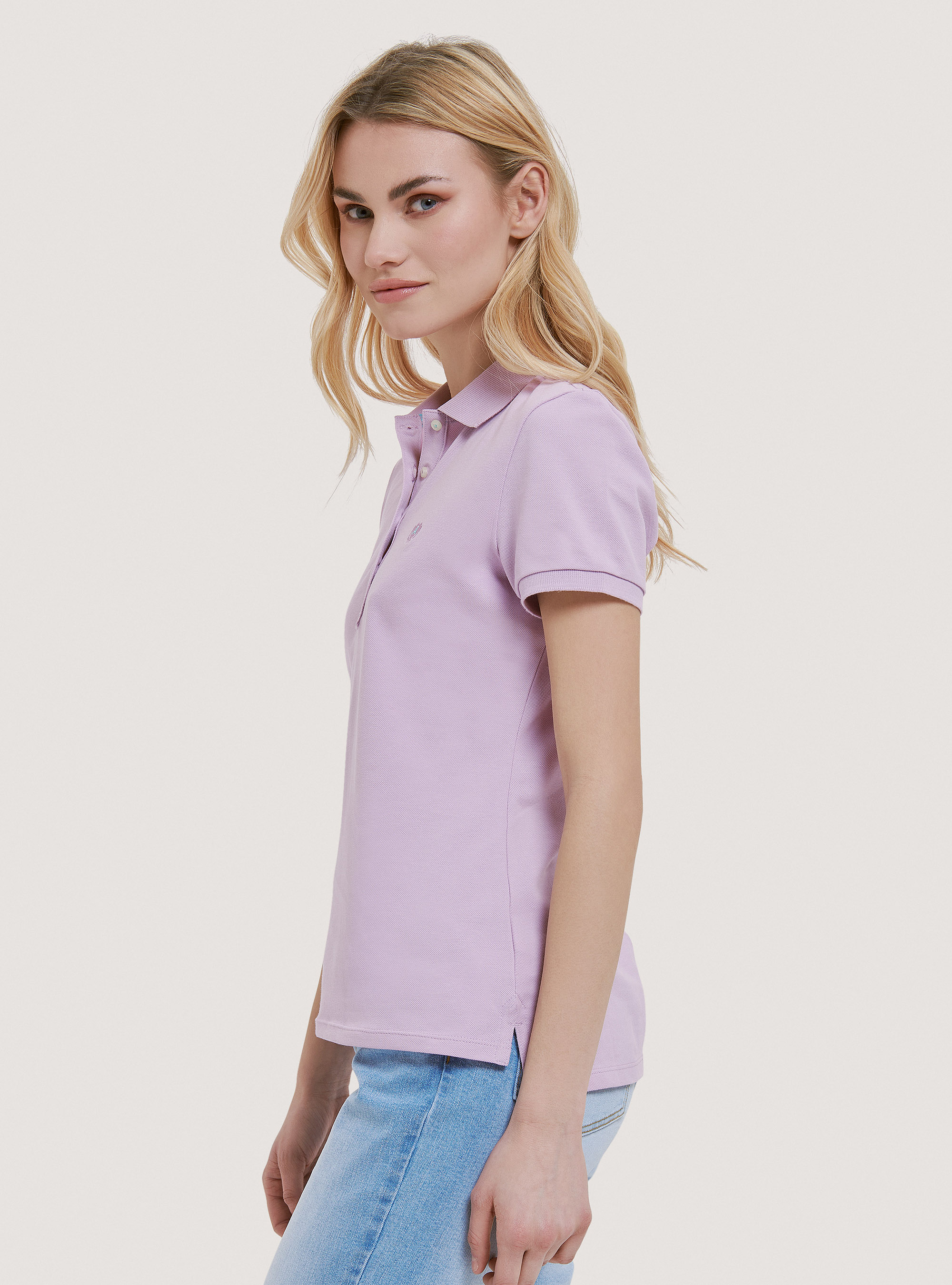 Polo de piqu&eacute; de algod&oacute;n con bordado, C3303 LILLAC