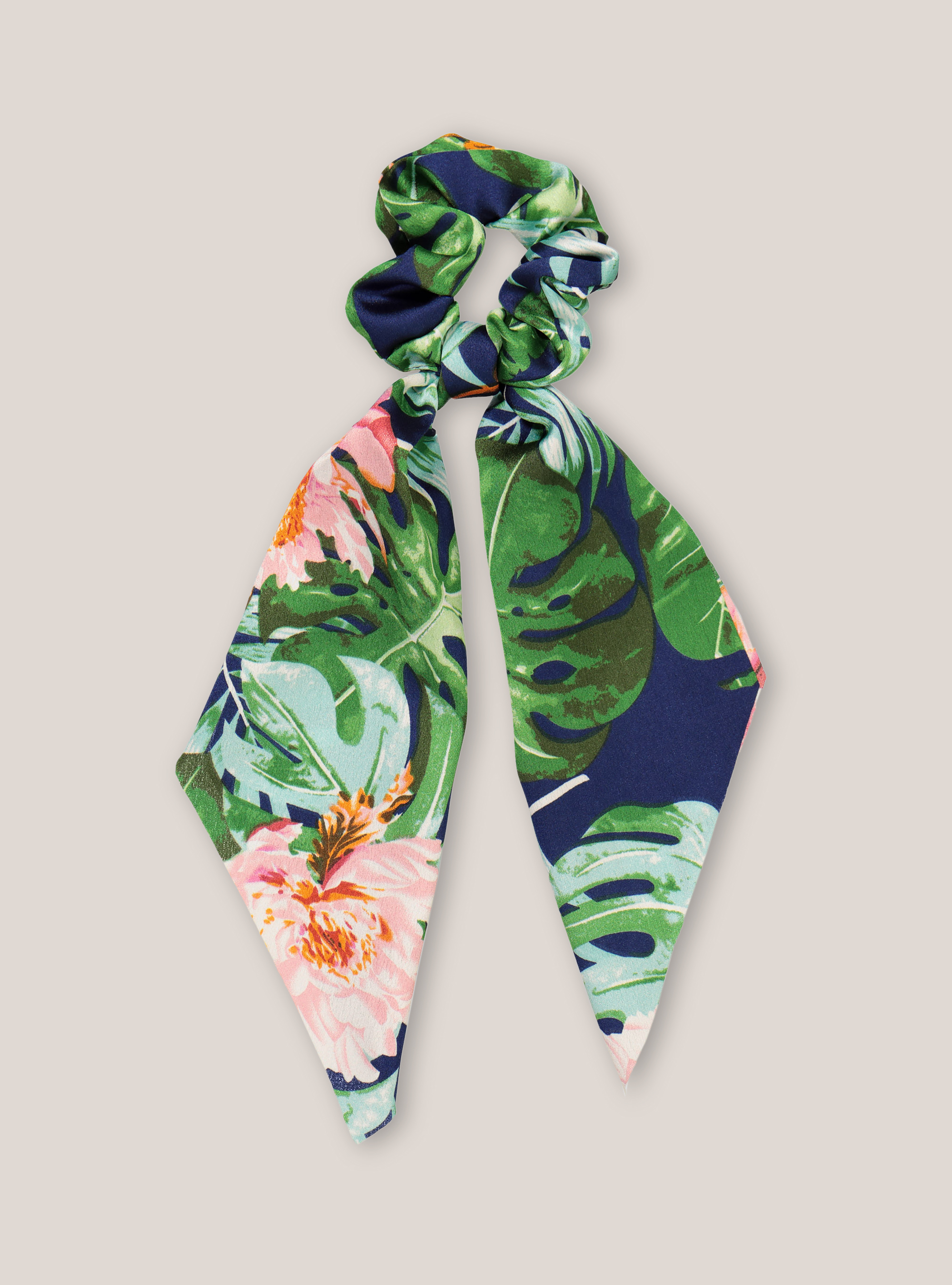 Haargummi mit Allover-Druck, FLOWER NAVY