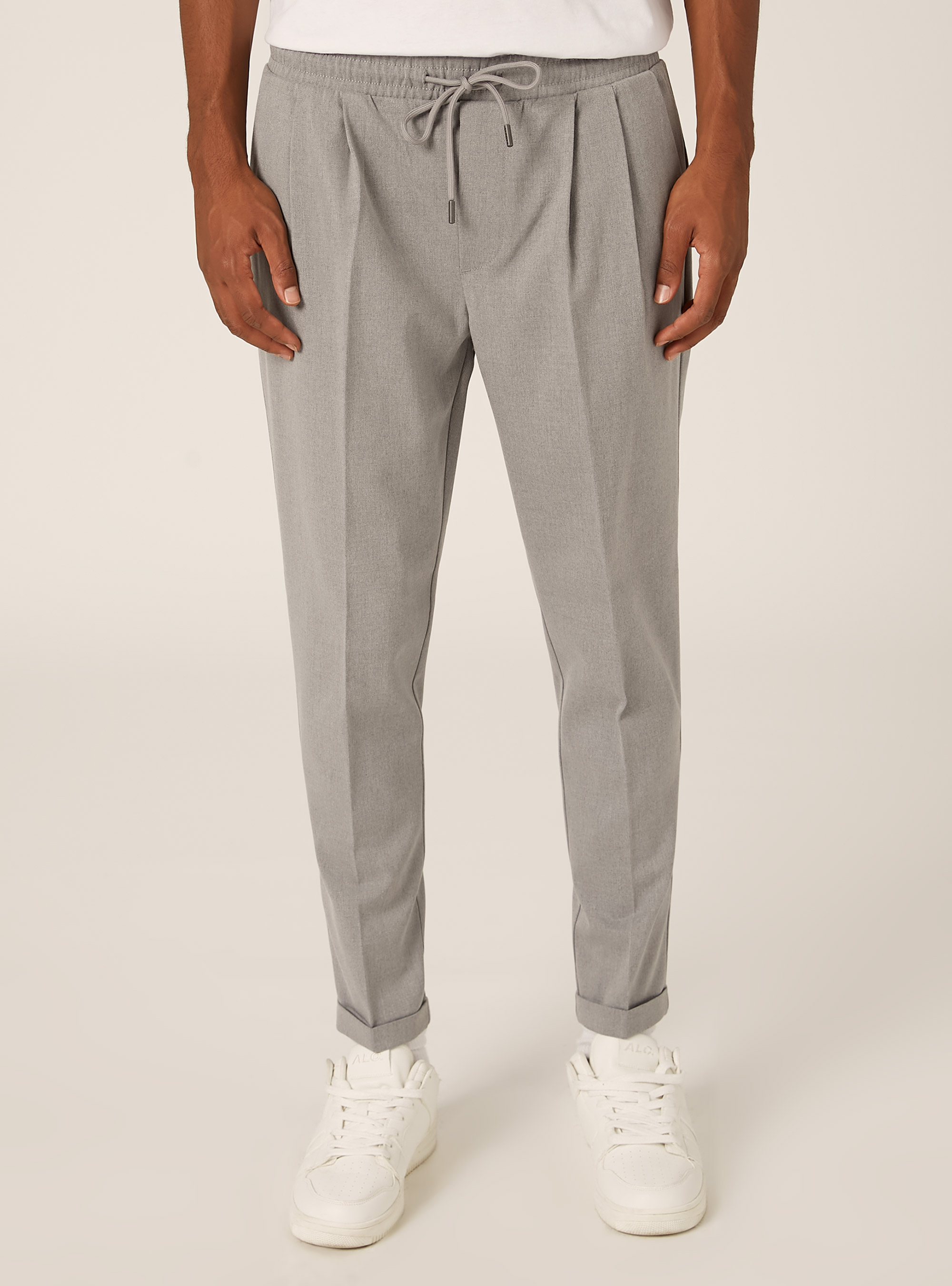 Twill jogger pants, MGY3 GREY MEL LIGHT