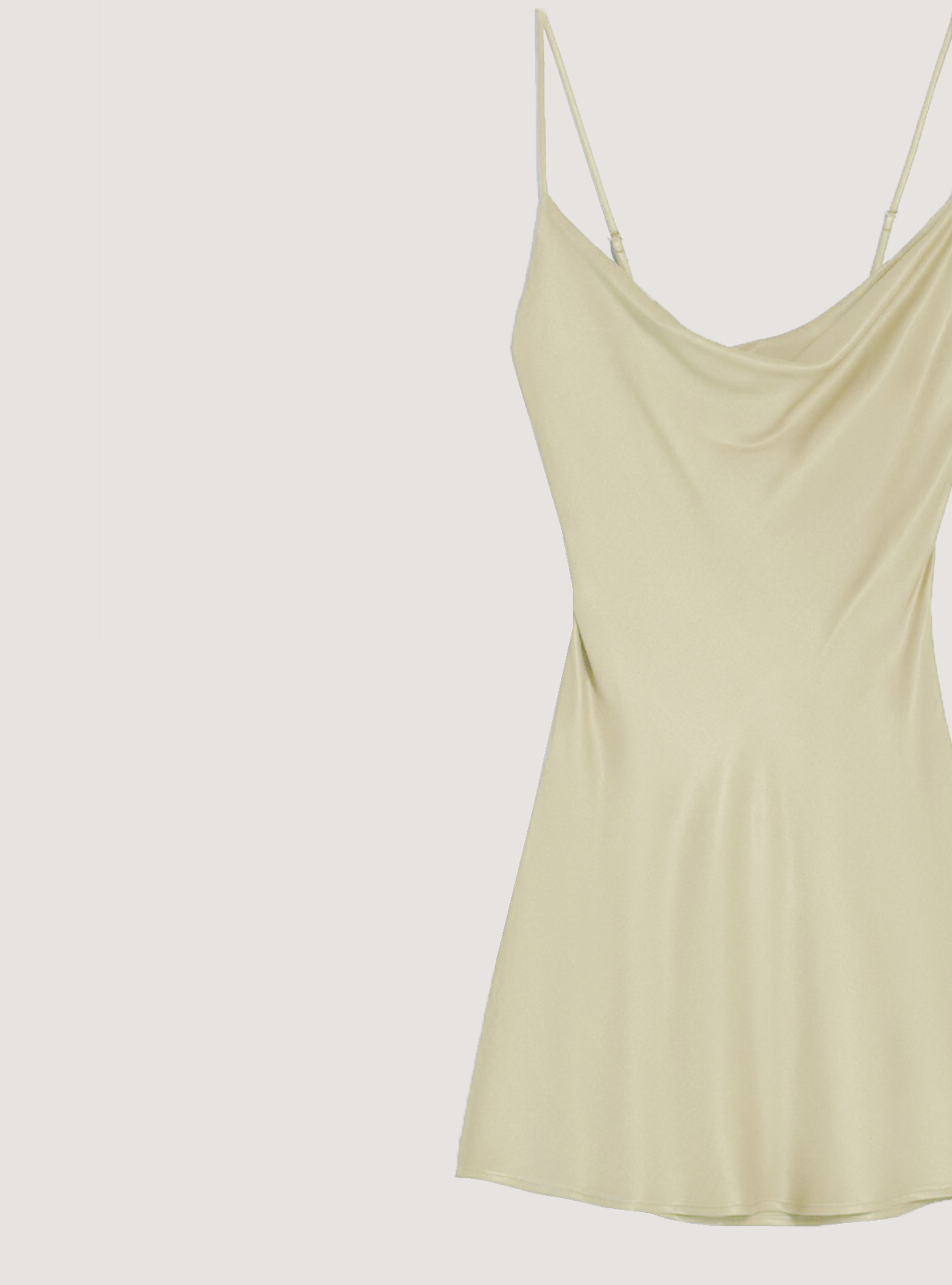 Vestido lencero de raso, BG1 DARK BEIGE